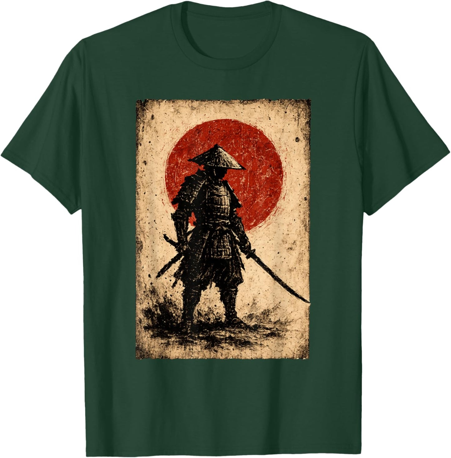 Vintage Samurai Art Japanese Fighter Samurai T-Shirt - T-Shirt | Forest