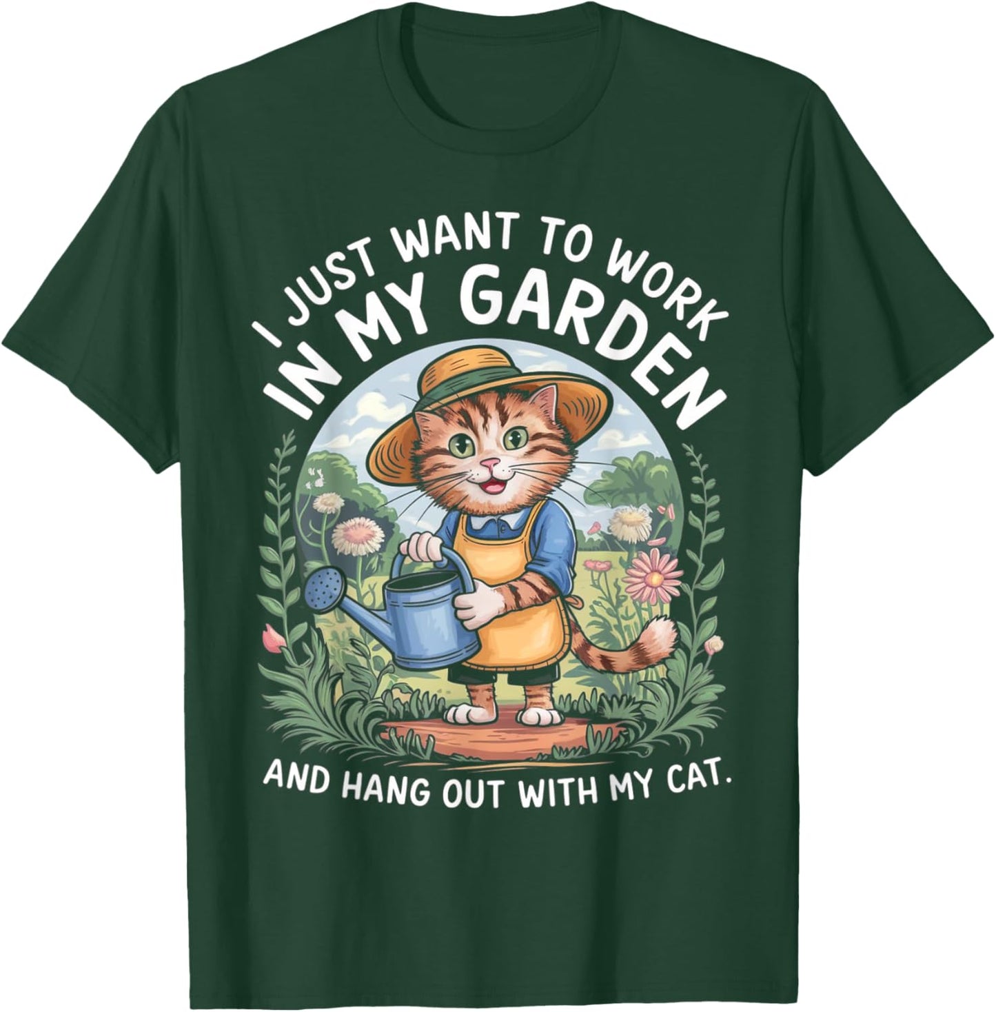 Gardening Cat Lover Gardener Garden Pet Plants Cats Women T-Shirt - T-Shirt | Forest