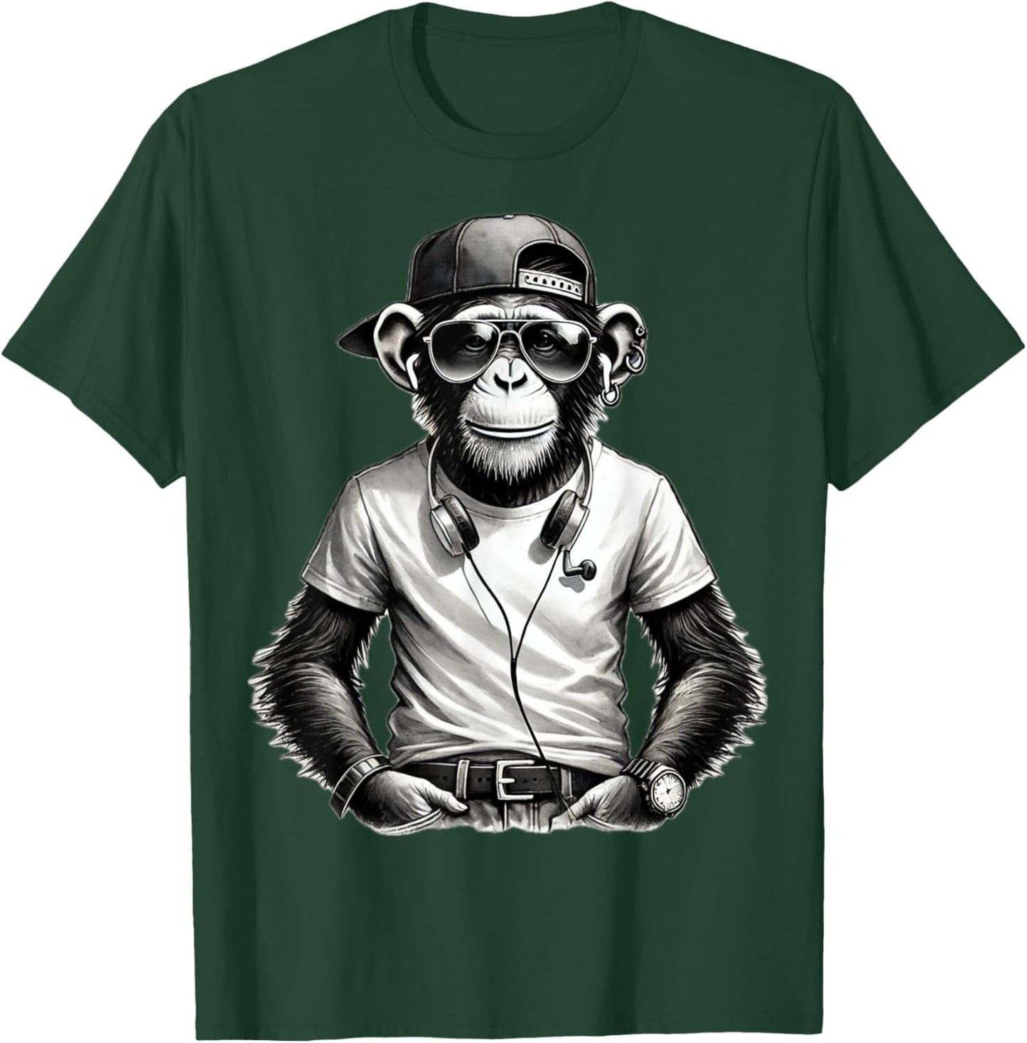 Monkey Safari Sunglasses Print Tops Cartoon Print T-Shirt - T-Shirt | Forest
