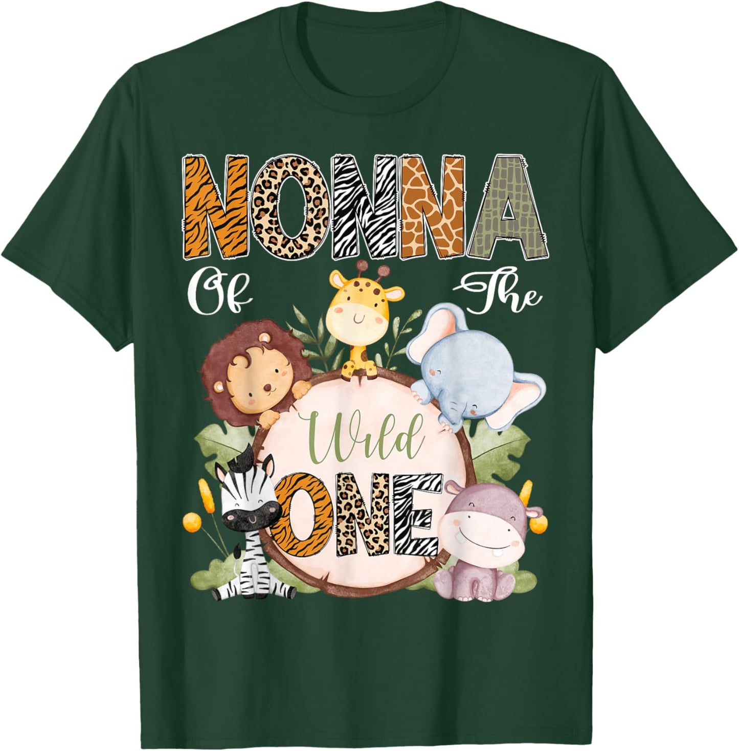 Nonna Of The Wild One 1St Birthday Safari Woodland T-Shirt - T-Shirt | Forest