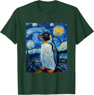 Penguin Bird - Van Gogh Style - Starry Night T-Shirt - T-Shirt | Forest