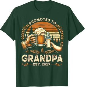 Promoted to Grandpa 2027 Funny Shirt for new Grandpa T-Shirt - T-Shirt | Forest