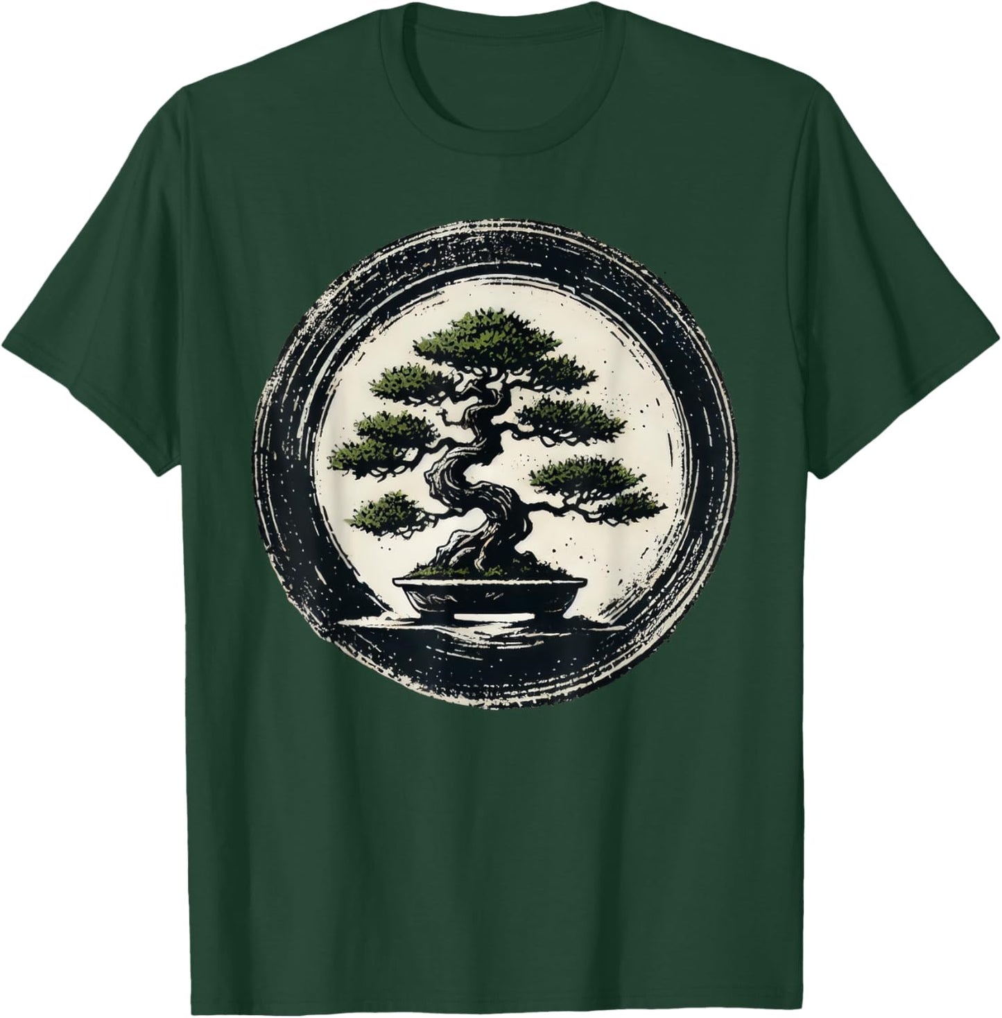 Japanese Bonsai Tree Zen Enso Circle T-Shirt - T-Shirt | Forest
