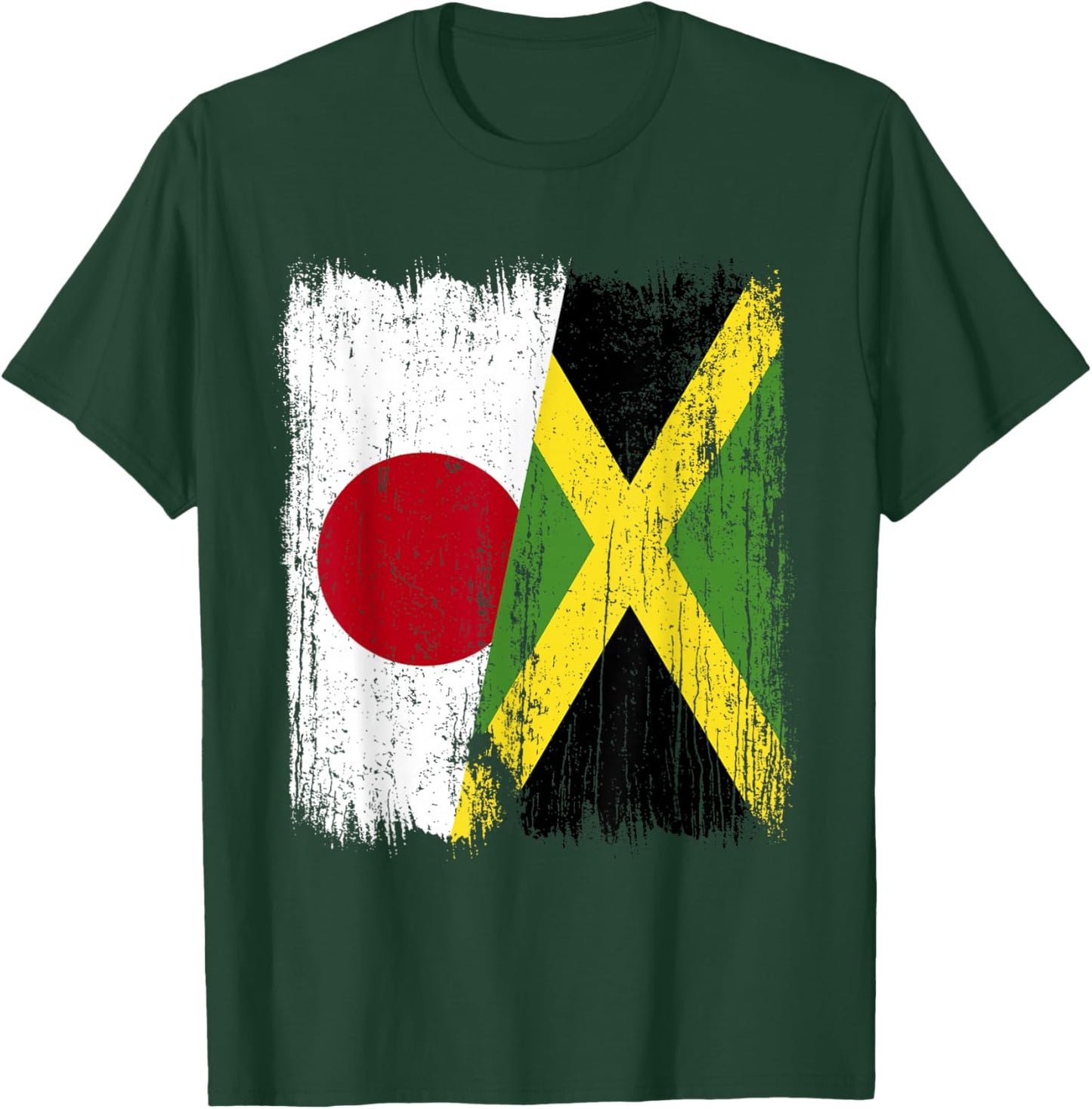 Japan Jamaica Half Flag Japanese Jamaican Heritage T-Shirt - T-Shirt | Forest