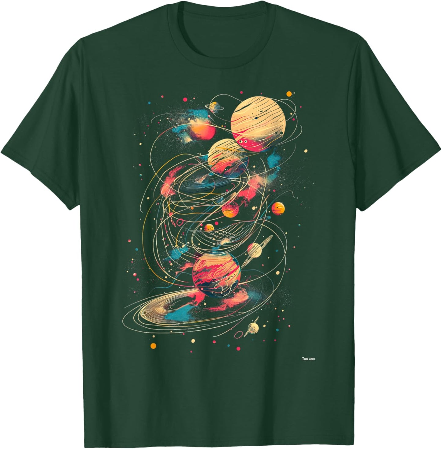 Abstract Space Black Colorful Night T-Shirt - T-Shirt | Forest