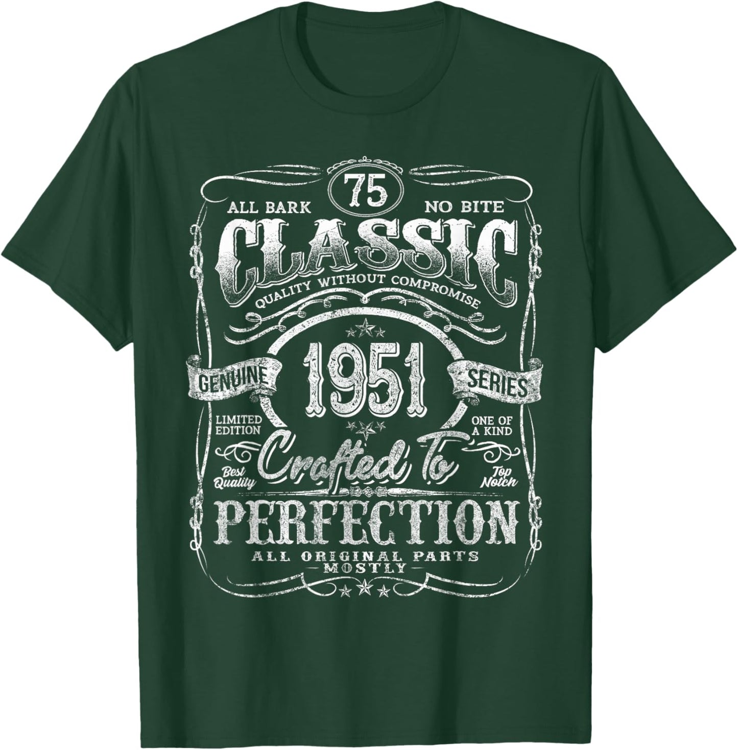 Vintage 1951 Limited Edition Shirt 75 Year Old 75th Birthday T-Shirt - T-Shirt | Forest