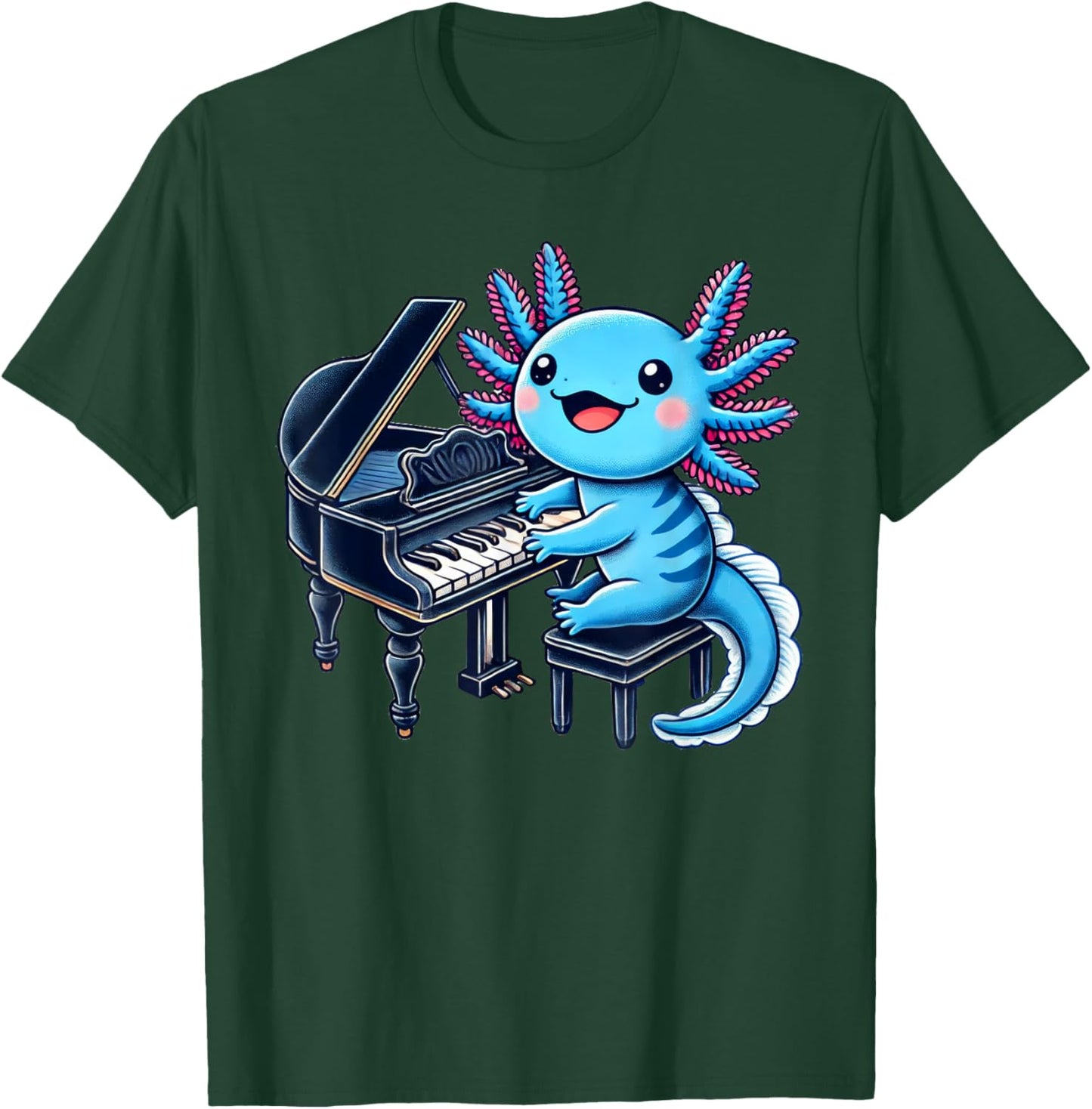 Axolotl Playing Piano Axolotls Musician Music T-Shirt - T-Shirt | Forest