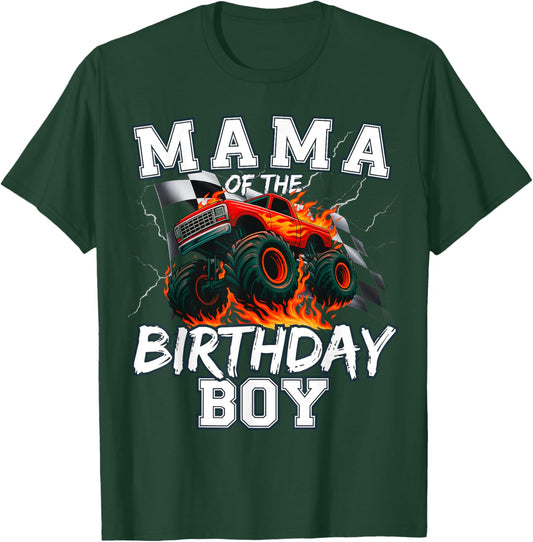 Mama of The Birthday Boy Monster Truck Bday Party Matching T-Shirt - T-Shirt | Forest