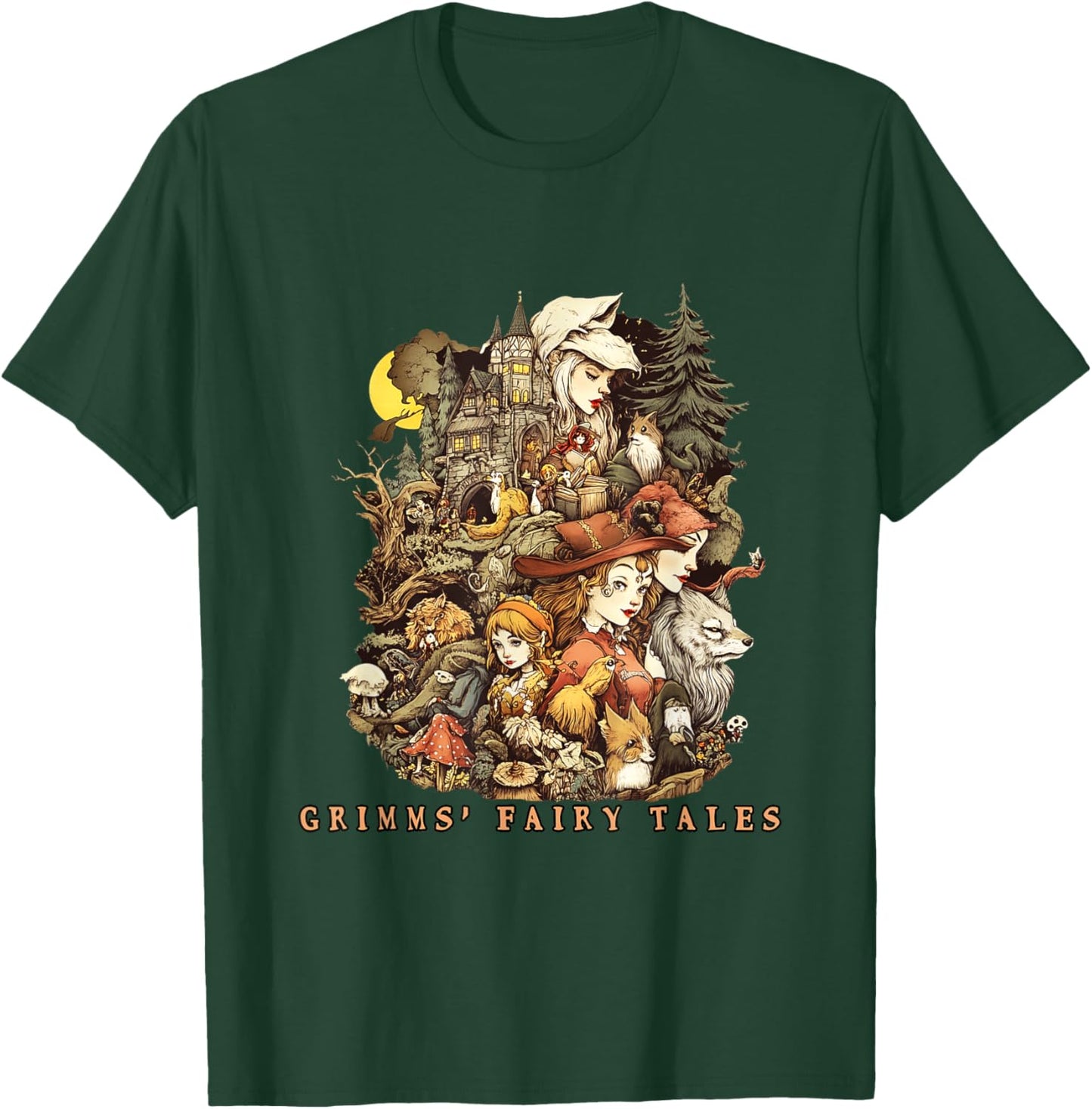 Grimms' Fairy Tales Folklore by Jacob and Wilhelm Grimm T-Shirt - T-Shirt | Forest