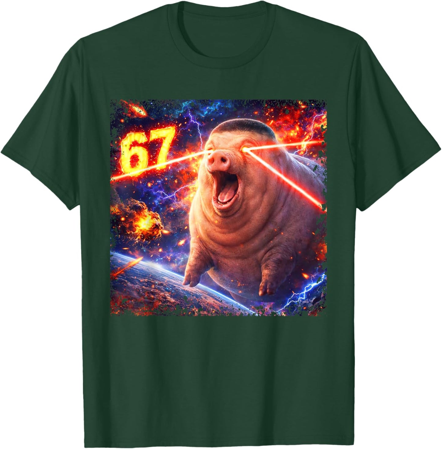 John Pork Fade Pig Haircut 67 Six Seven Tuff Meme T-Shirt - T-Shirt | Forest