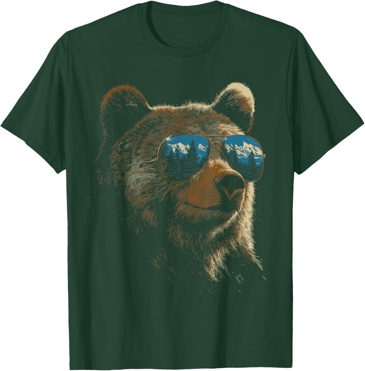 Retro Novelty Men Women Kids Funny Bear T-Shirt - T-Shirt | Forest