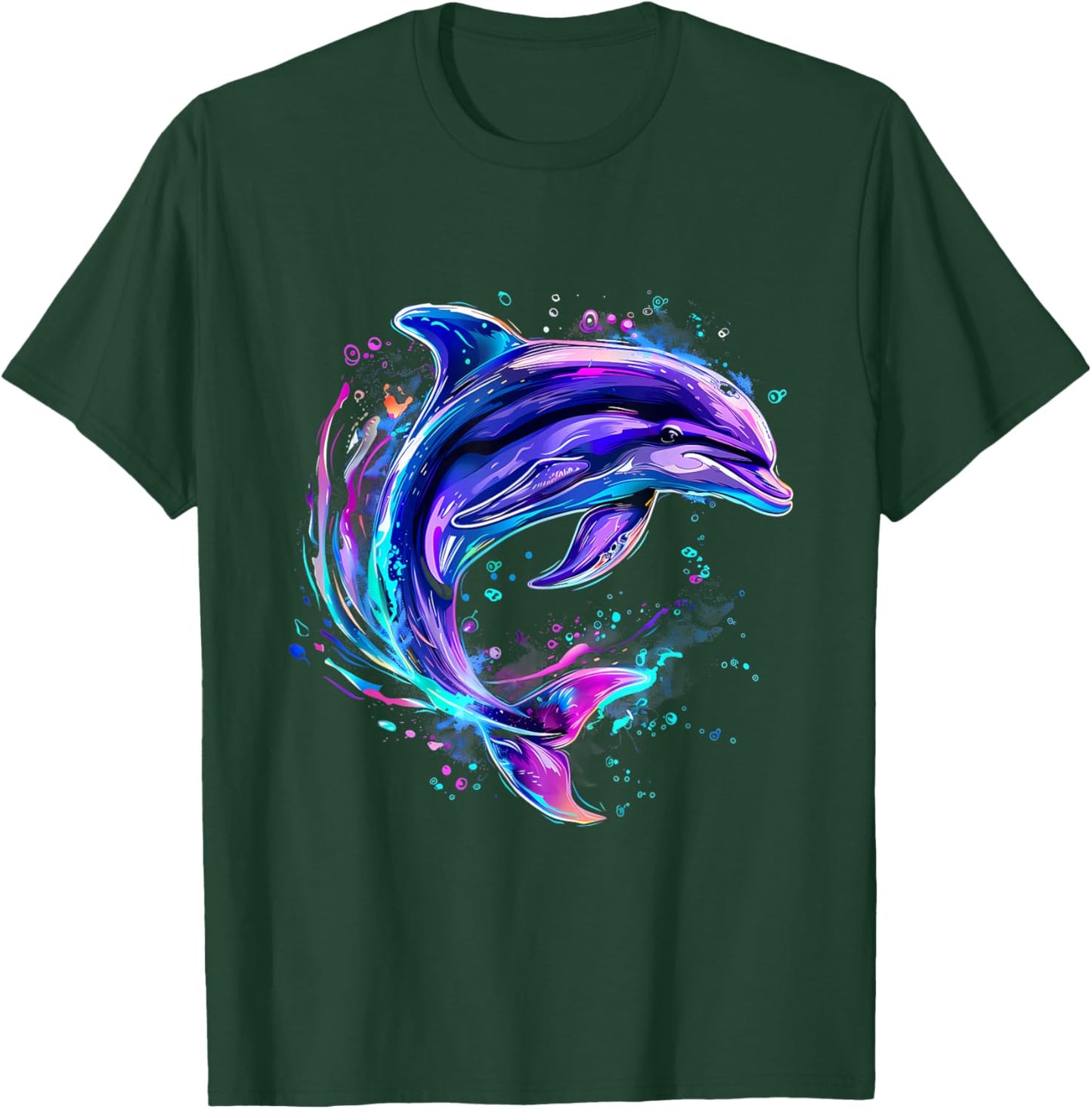 Dolphin Watercolor Sea Ocean Animal Ocean Sea Dolphin T-Shirt - T-Shirt | Forest