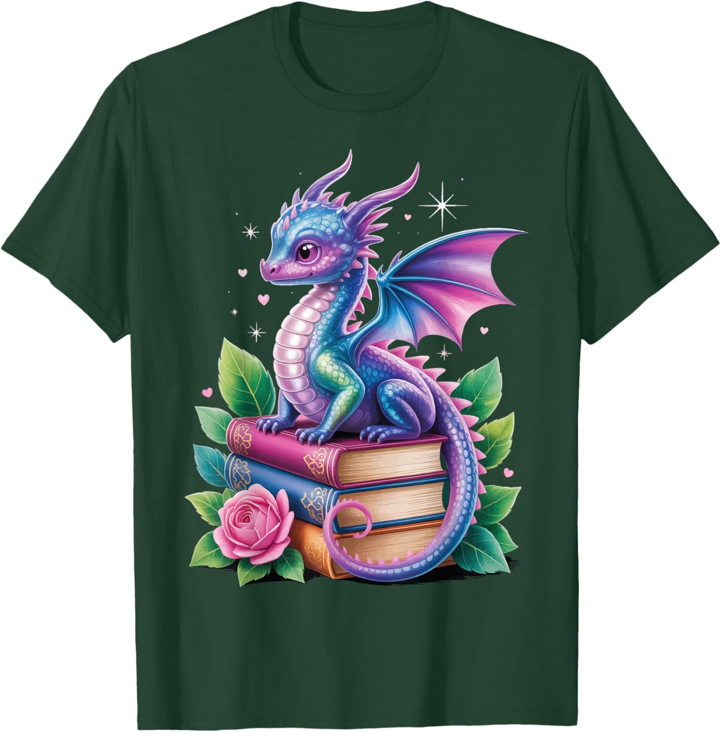 Dragon Book Fantasy Reading T-Shirt - T-Shirt | Forest