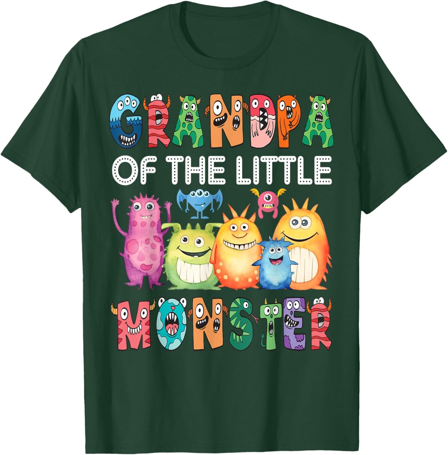 Grandpa Of The Little Monster Kids 1St Birthday Party T-Shirt - T-Shirt | Forest