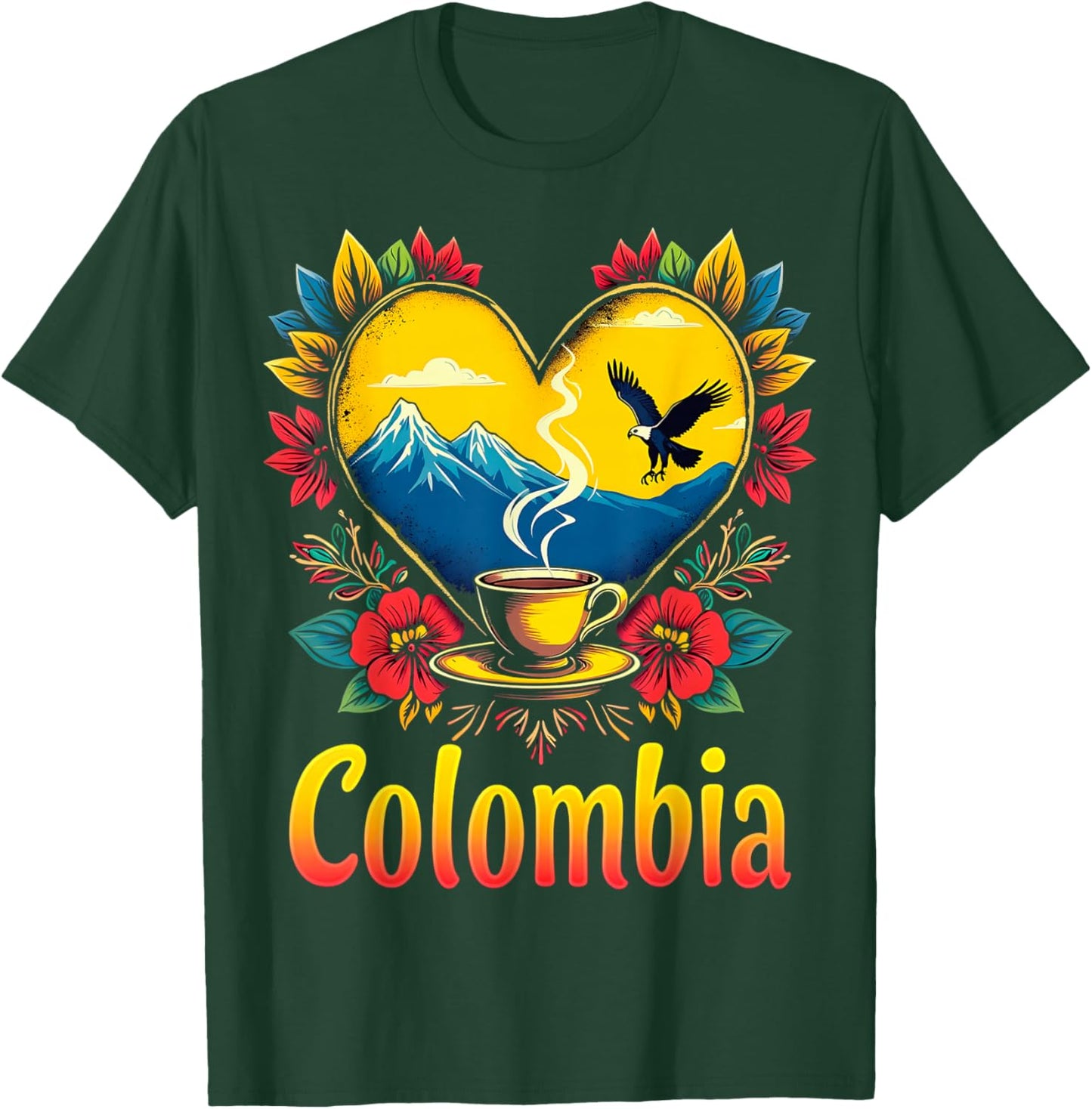Colombia Love Heart T-Shirt - T-Shirt | Forest