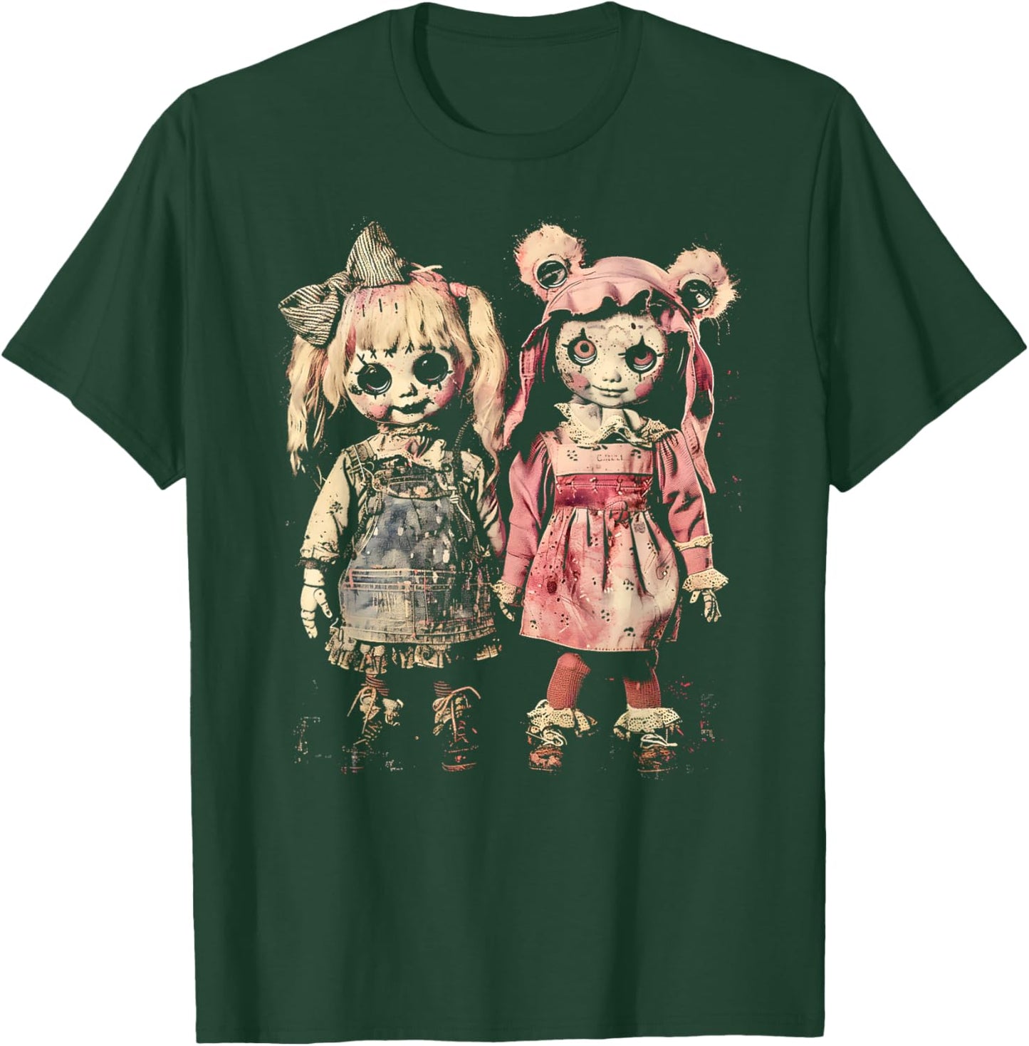 Creepy Doll Haunted Toy Horror Pastel Goth Alt Scary Dolls T-Shirt - T-Shirt | Forest