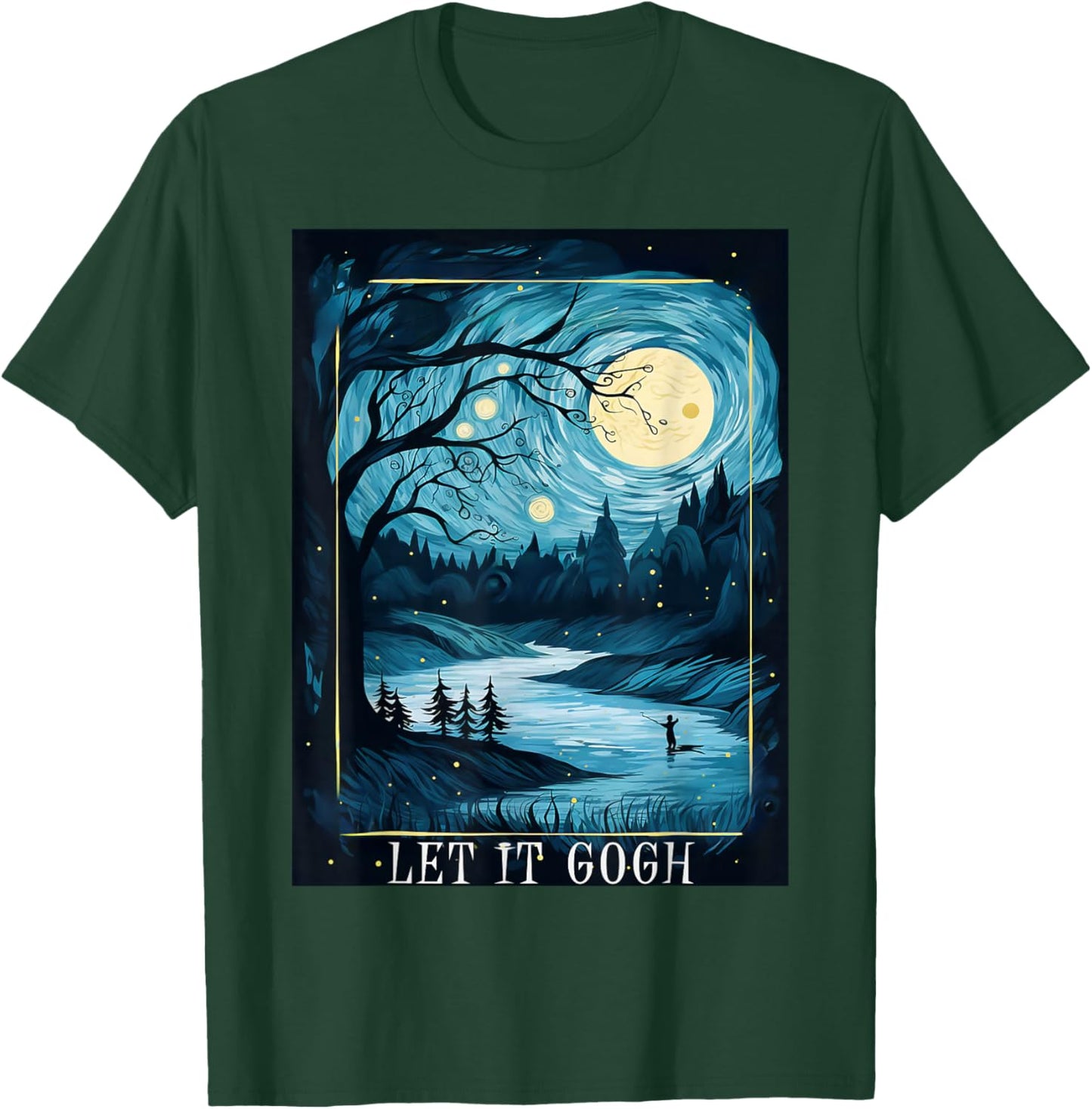 Let it Gogh Art Vincent Van Gogh Starry Night Artistic T-Shirt - T-Shirt | Forest