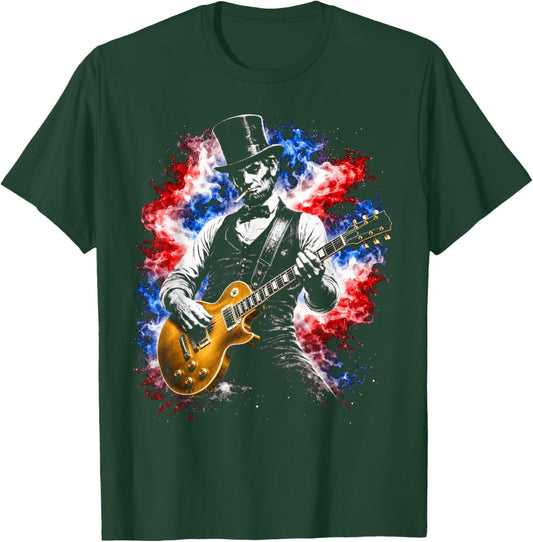 Abraham Lincoln Abe Lincoln Playing Guitar T-Shirt - T-Shirt | Forest