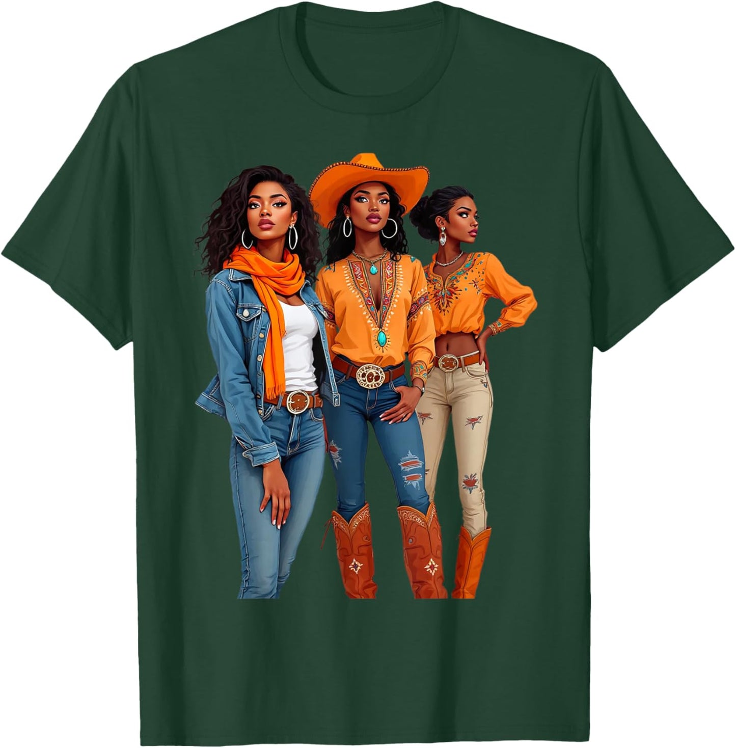 Black Cowgirl Vibes Melanin Black History Texas T-Shirt - T-Shirt | Forest