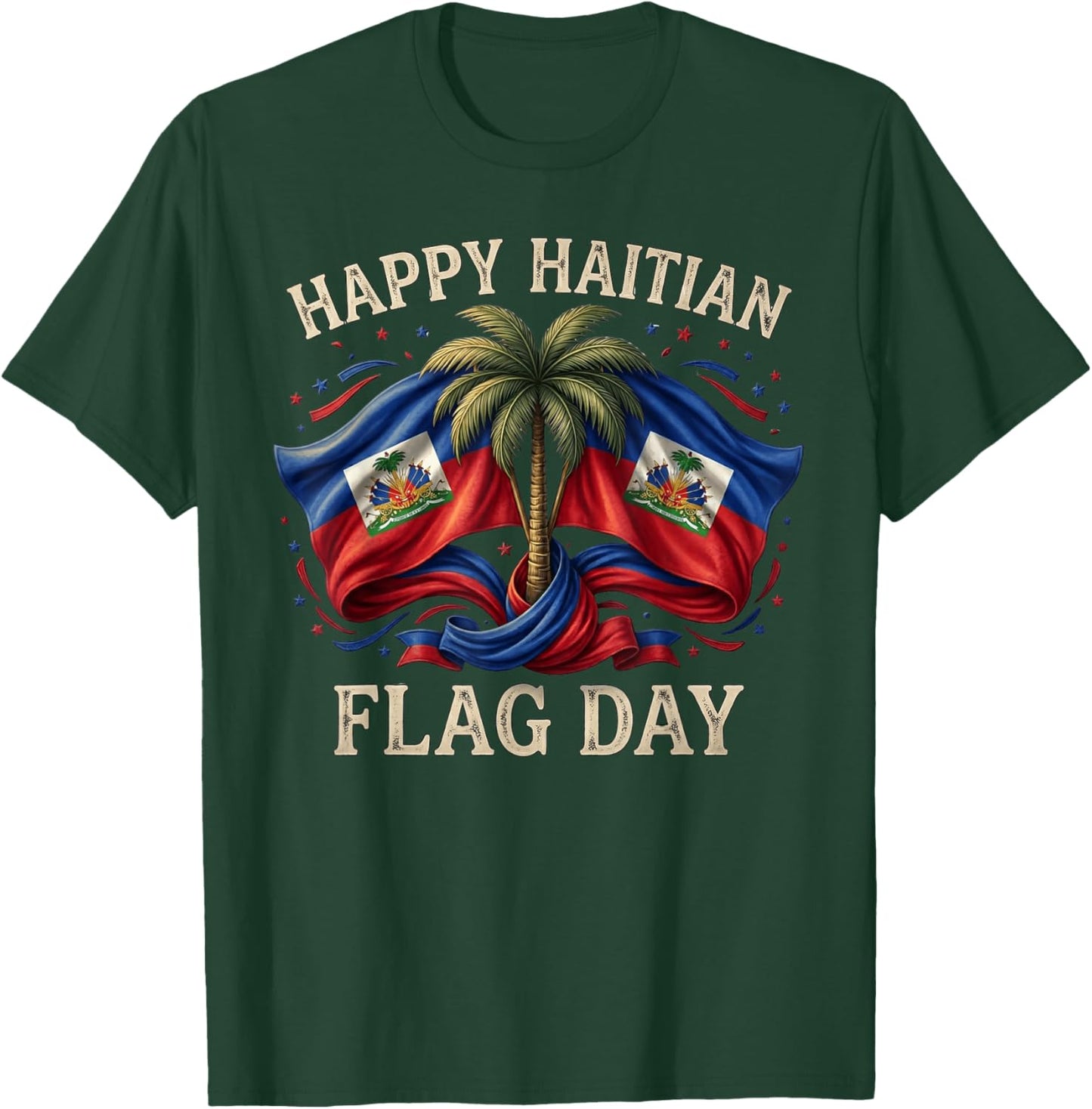 Haitian Flag Day Haiti Map Heritage Pride Patriotic T-Shirt - T-Shirt | Forest
