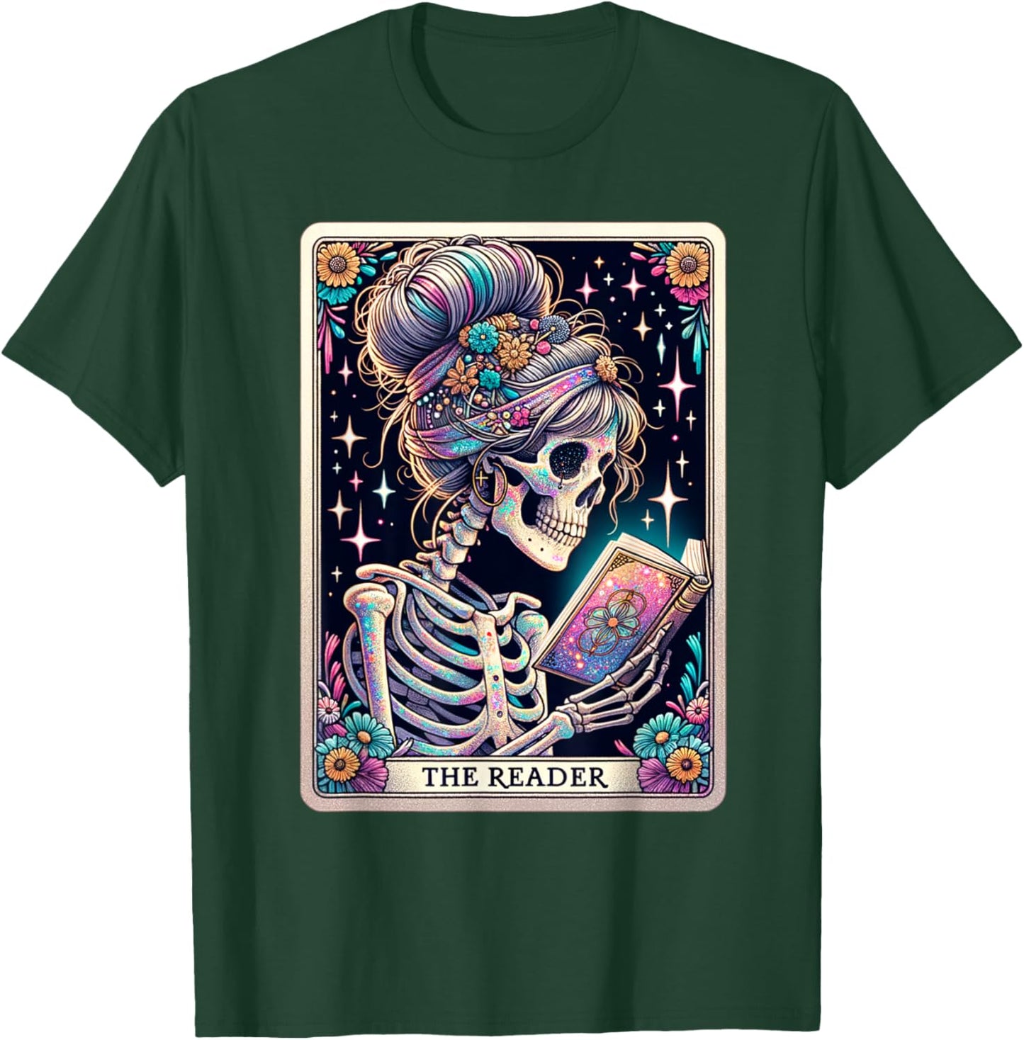 The Reader Funny Tarot Card Women Book Lover Librarian Read T-Shirt - T-Shirt | Forest