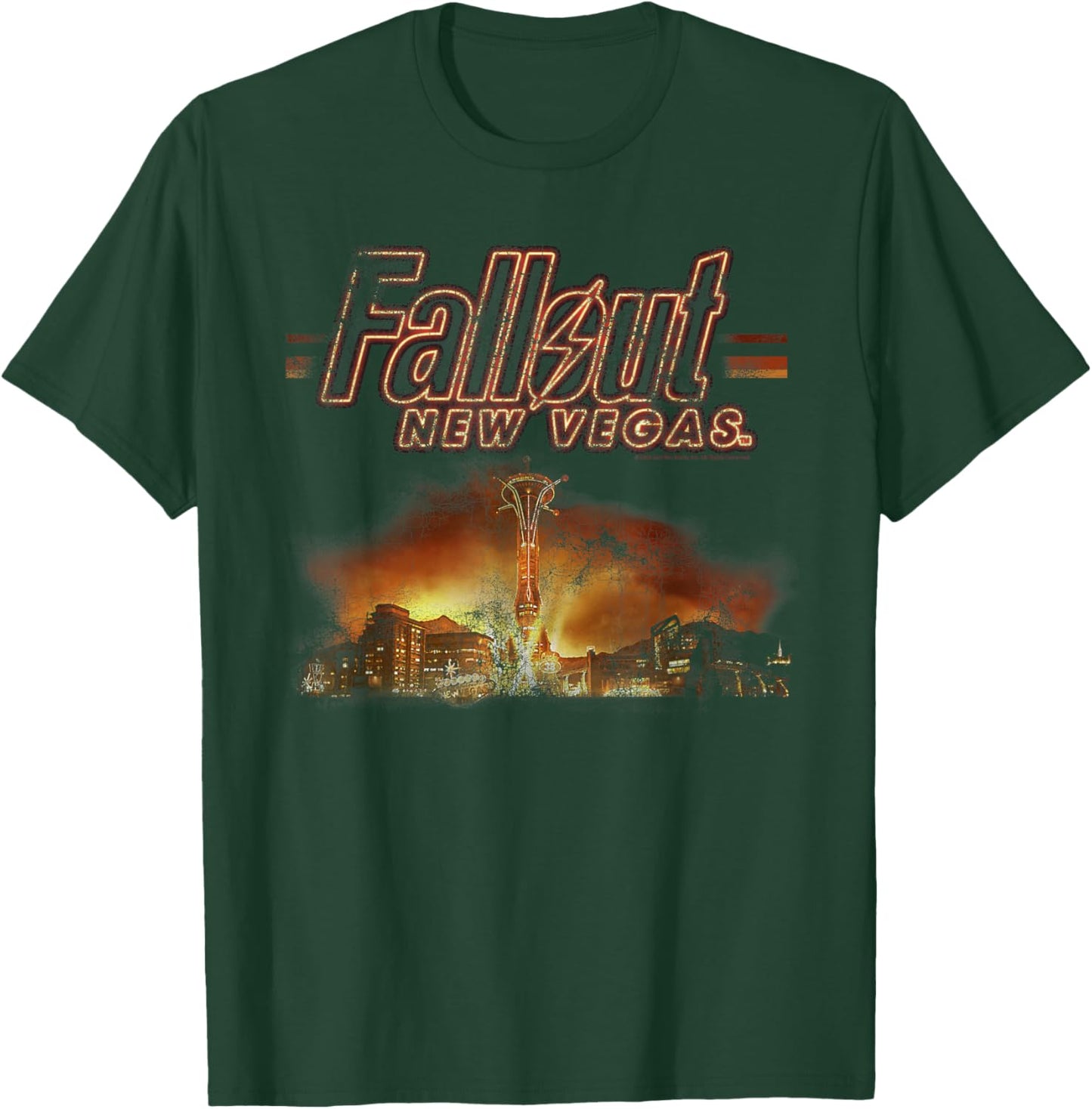 Fallout Video Game New Vegas Skyline Retro Souvenir Design T-Shirt - T-Shirt | Forest
