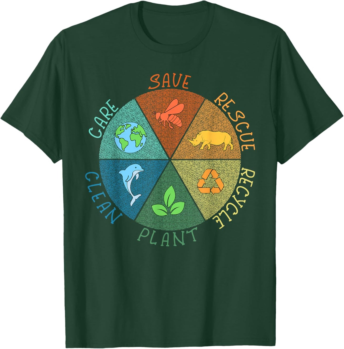 Vintage Earth Day Save Bees Rescue Animals Recycle Plastic T-Shirt - T-Shirt | Forest