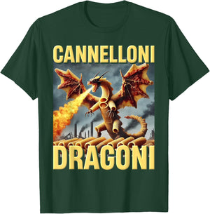 AI Generated Funny Pasta Dragon Brainrot Cannelloni Dragoni T-Shirt - T-Shirt | Forest
