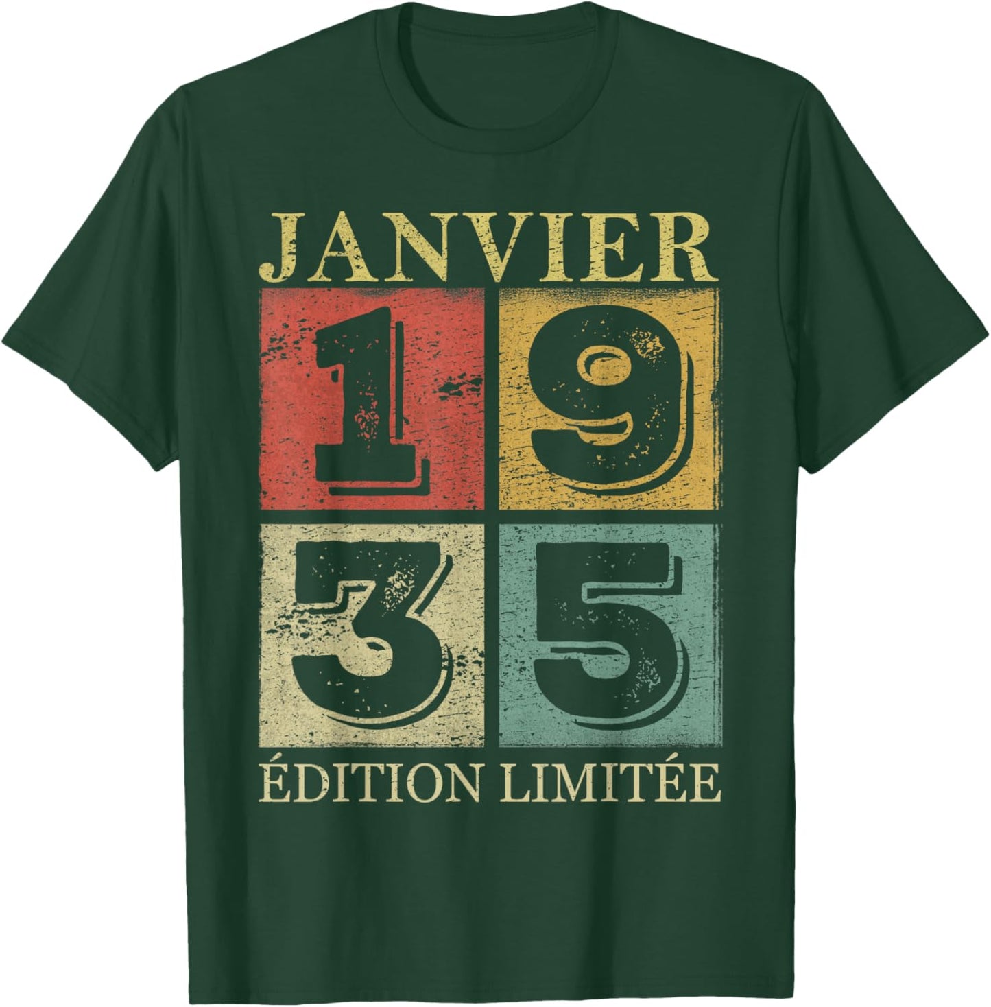Janvier 1935 91 Ans Cadeau Anniversaire Homme Janvier 1935 T-Shirt - T-Shirt | Forest