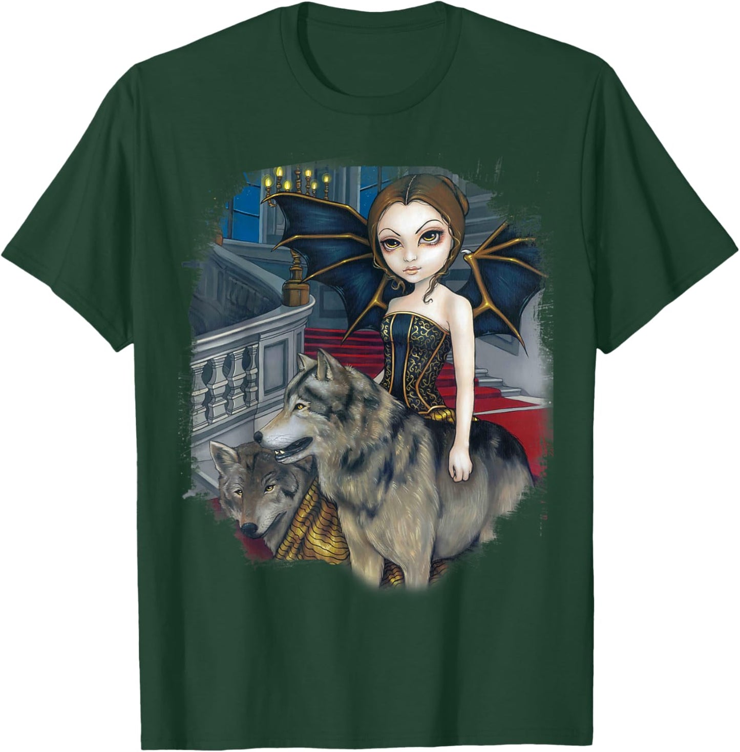Wolf Manor, Jasmine Becket-Griffith Art T-Shirt - T-Shirt | Forest