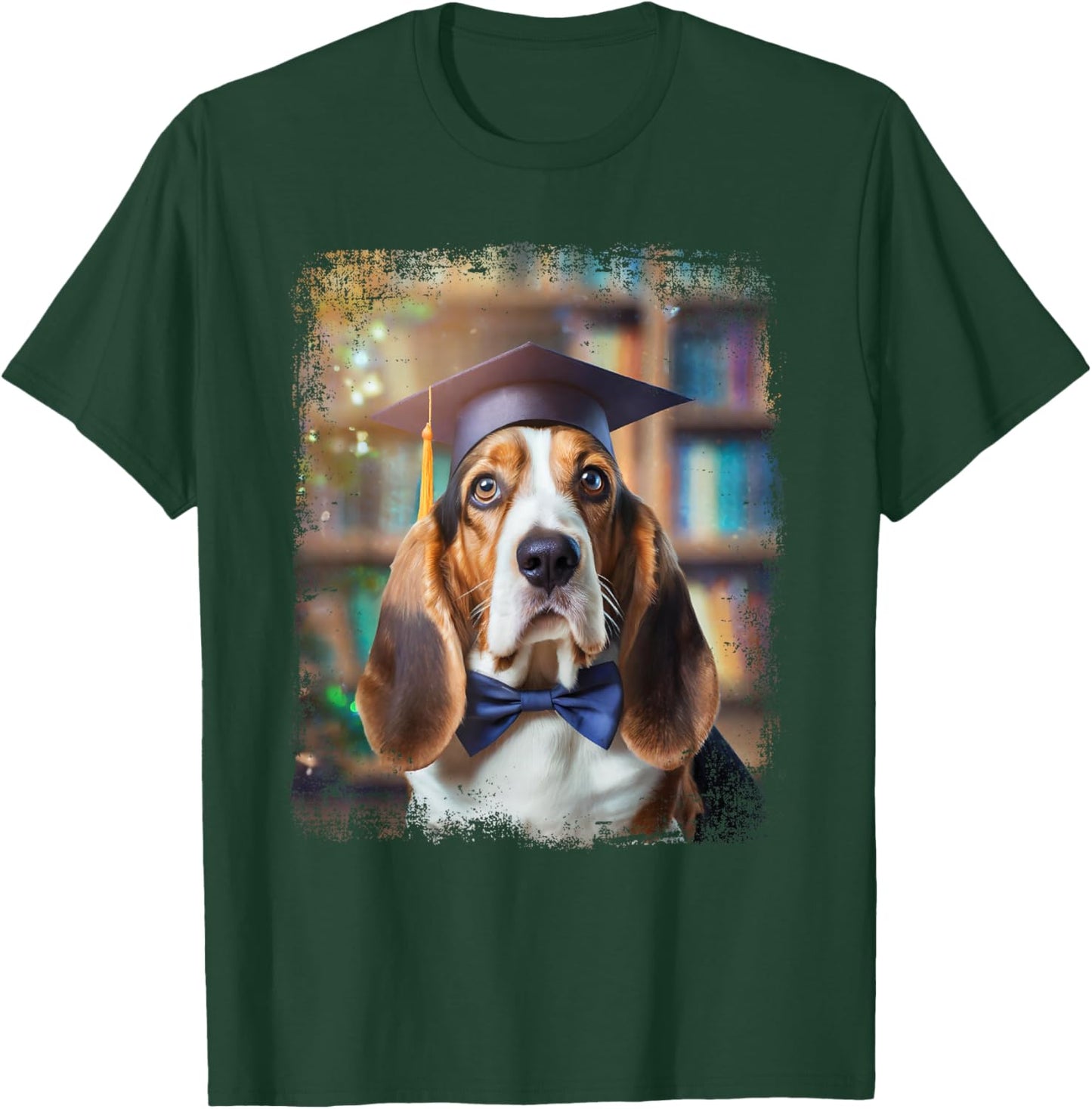 Vintage Graduation Basset Hound Dog Senior High School Gift Women Kids T-Shirt - T-Shirt | Forest