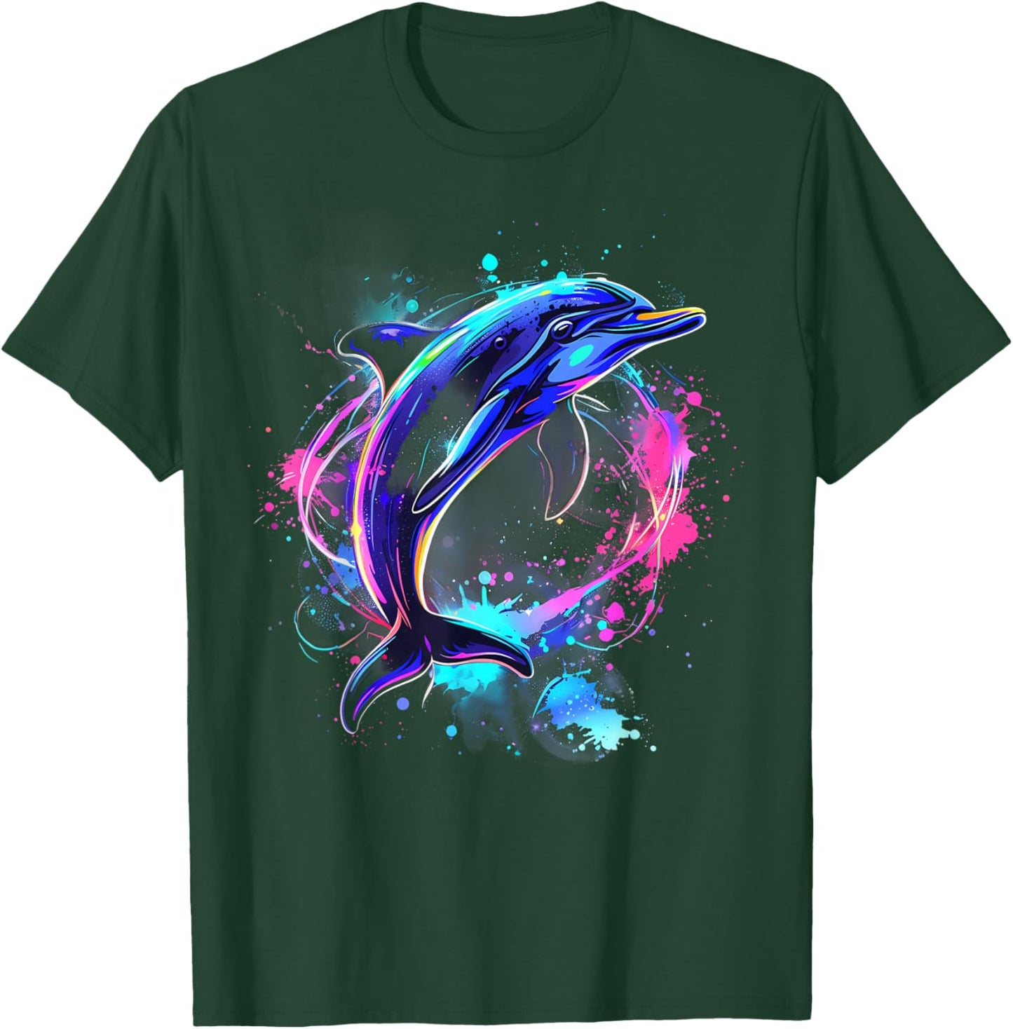 Dolphin Watercolor Sea Ocean Animal Ocean Sea Dolphin T-Shirt - T-Shirt | Forest