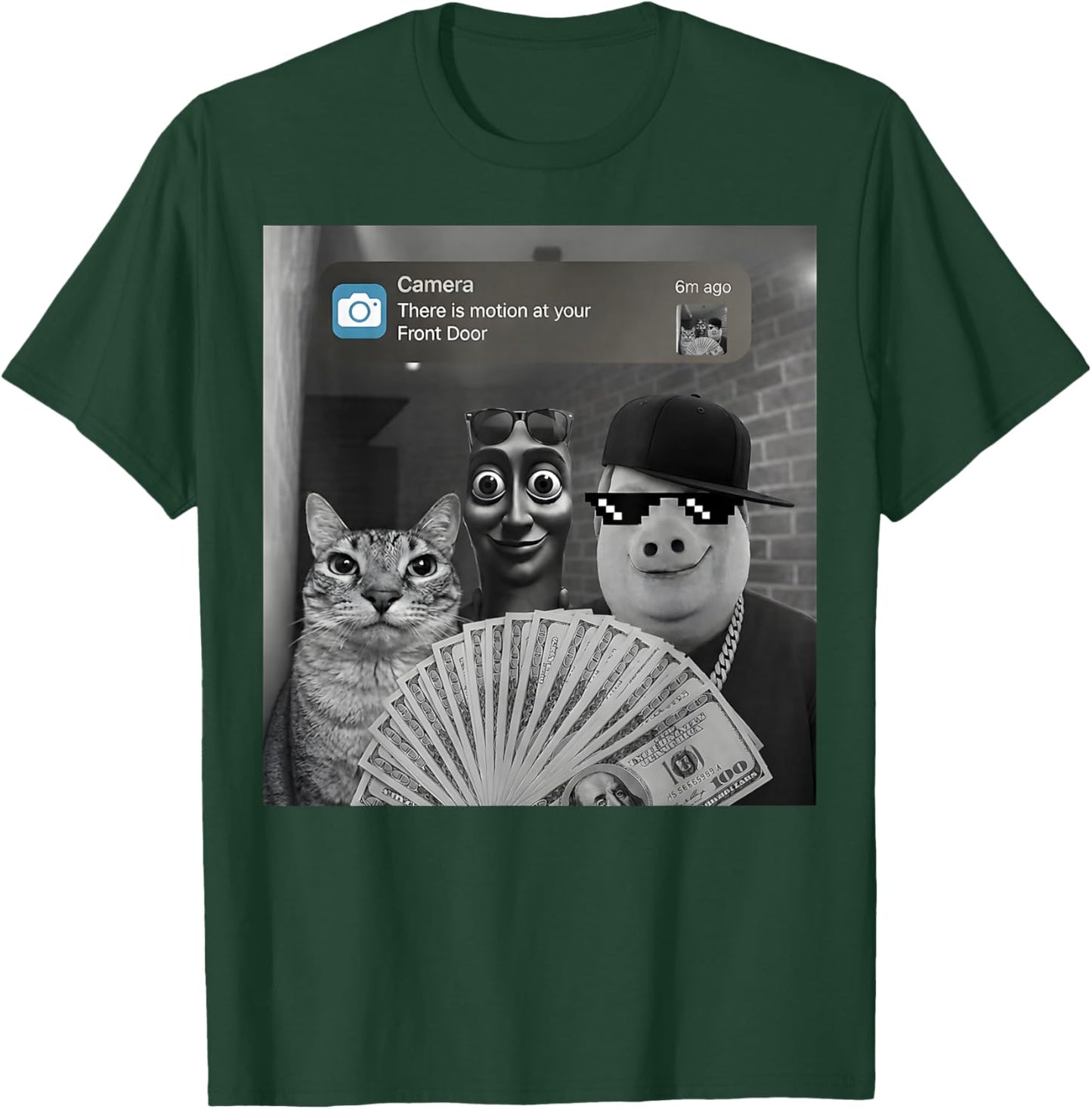 Funny Tung Tung Tung Sahur, John Pork and Cat Meme Brainrot T-Shirt - T-Shirt | Forest