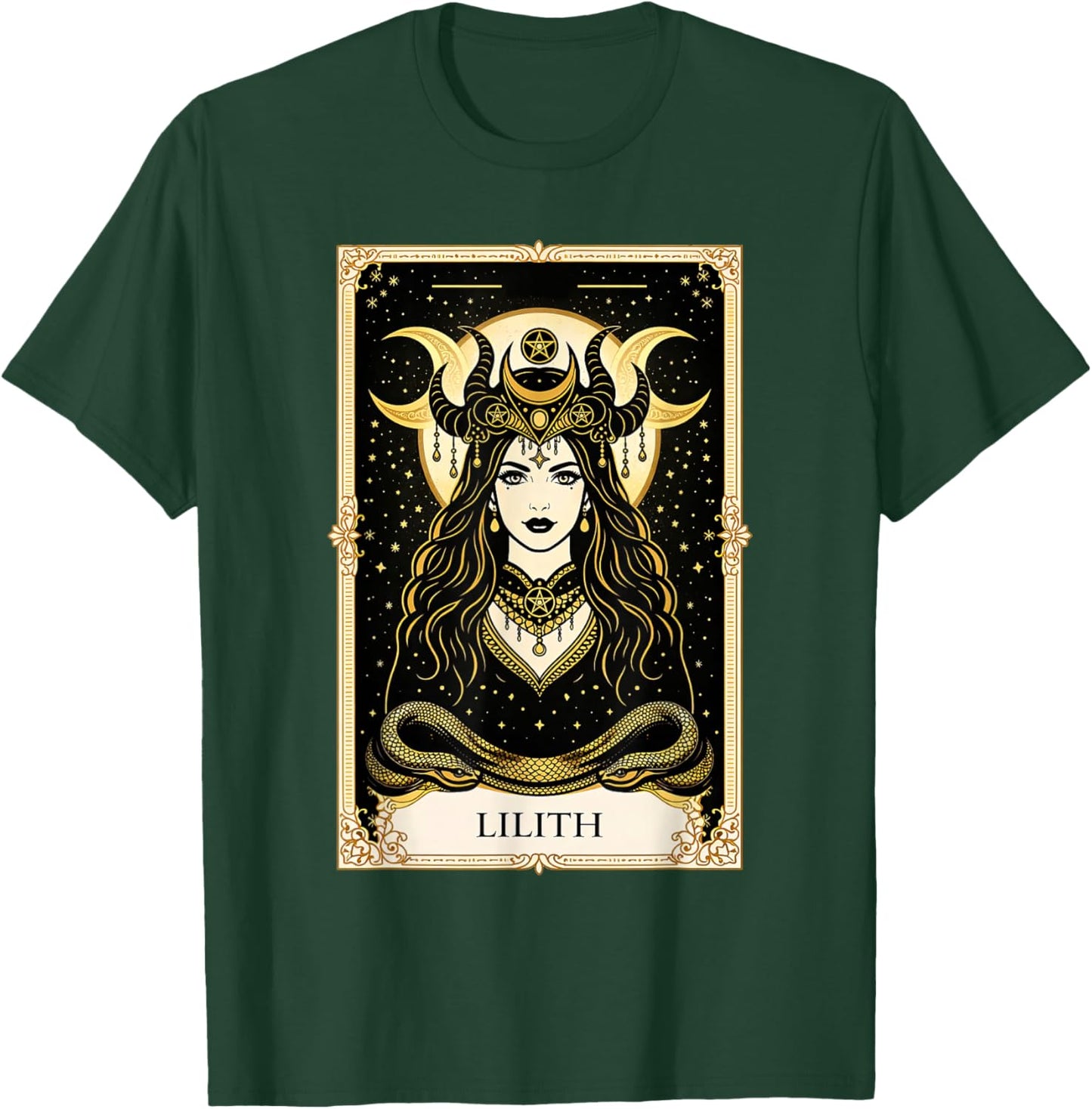 Lilith Tarot Card Wicca Gothic Goddess Pagan Occult T-Shirt - T-Shirt | Forest
