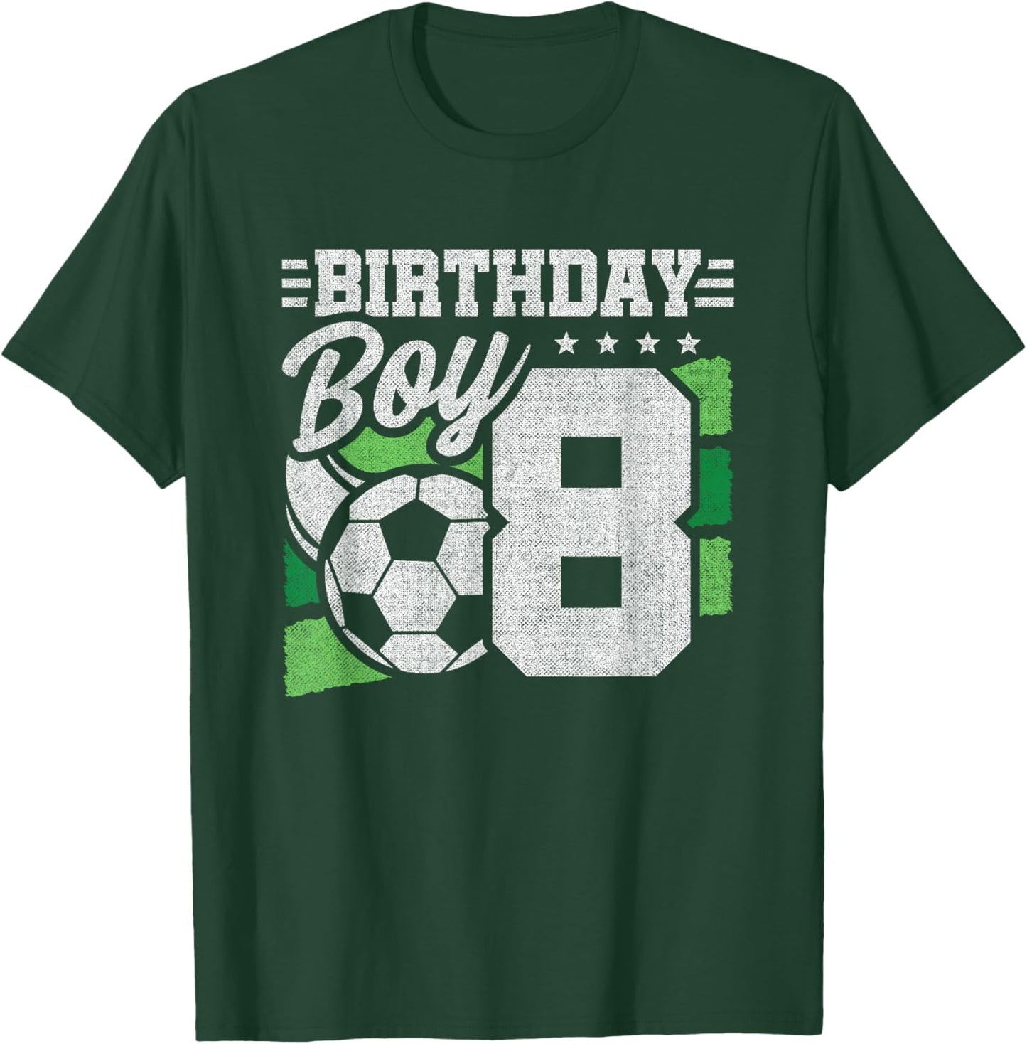 8 Year Old Soccer Birthday - Boys 8th Birthday Soccer T-Shirt - T-Shirt | Forest