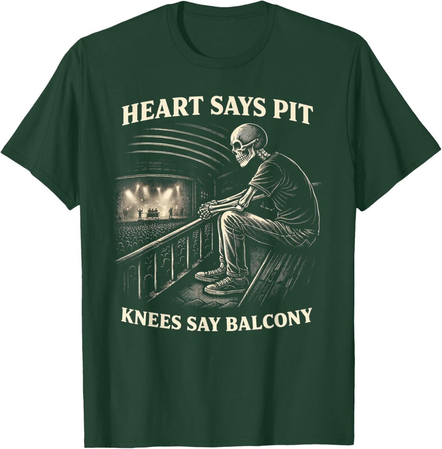 Funny Heart Says Pit Knees Say Balcony T-Shirt - T-Shirt | Forest