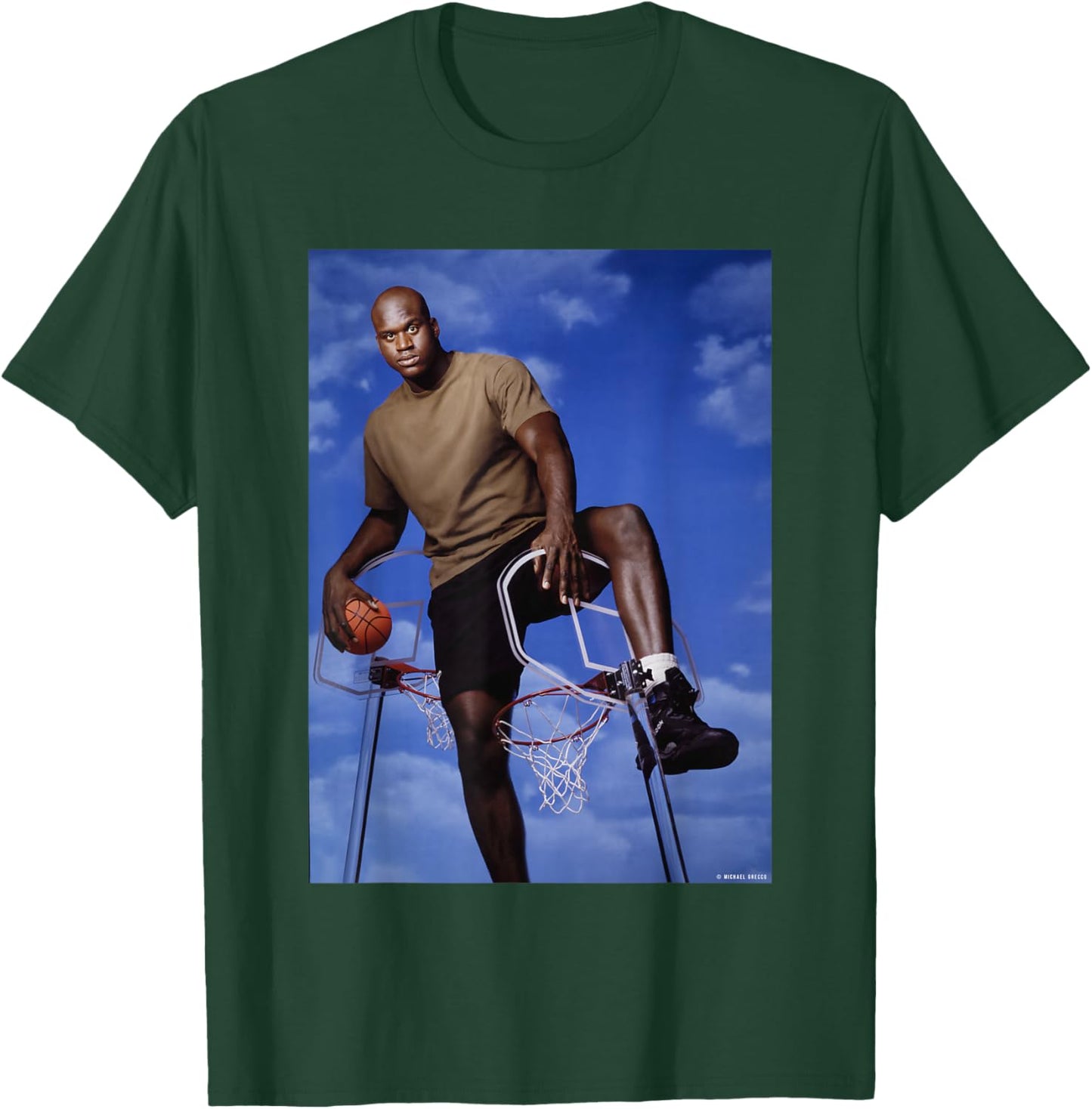 LA Lakers Shaquille O’Neal NBA Basketball by Michael Grecco T-Shirt - T-Shirt | Forest
