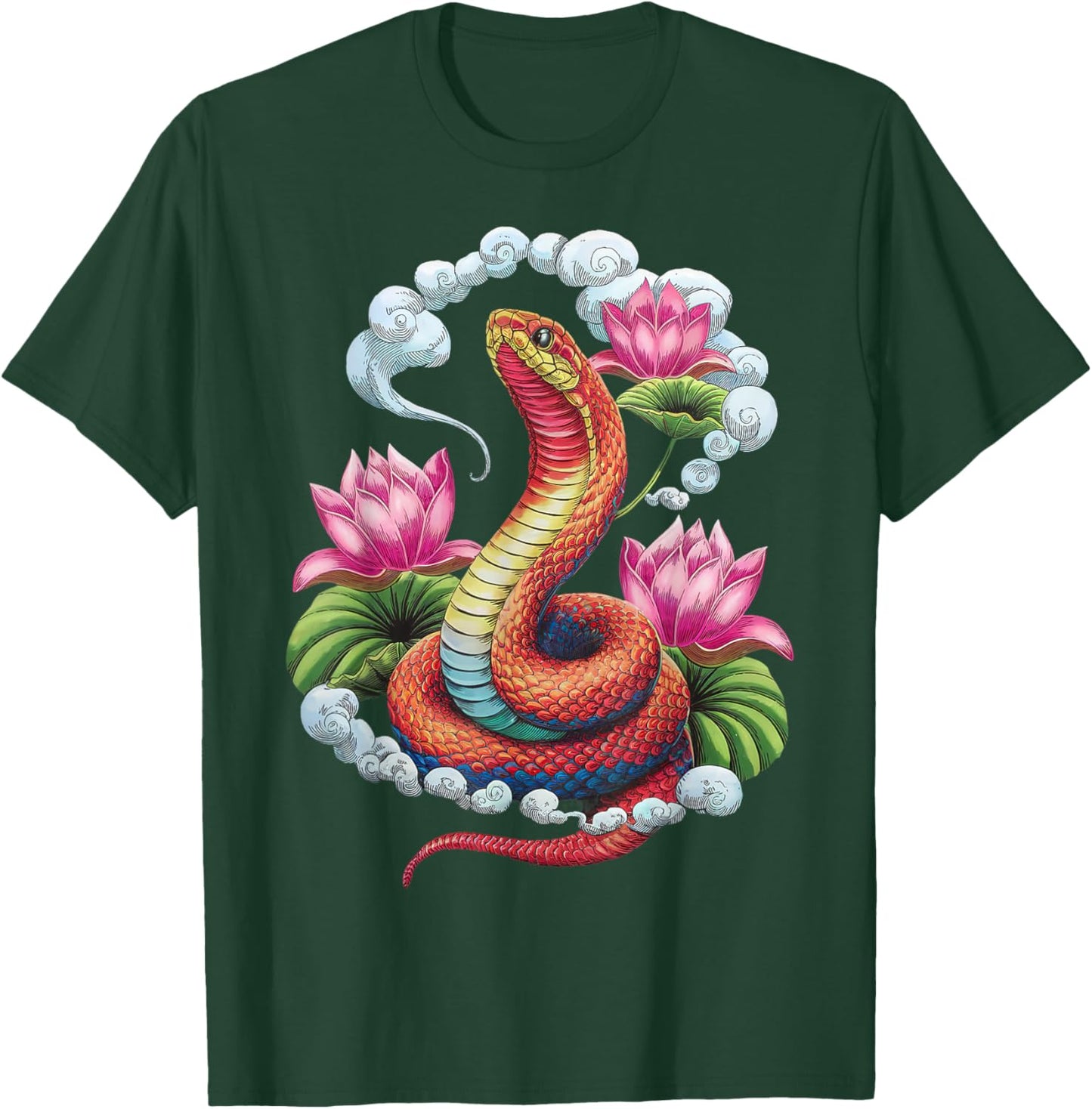 Year Of The Snake 2025 Cool Snake Graphic Art T-Shirt - T-Shirt | Forest