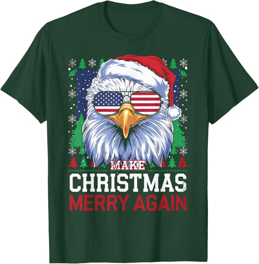Funny Eagle Make Christmas Great Again Ugly T-Shirt - T-Shirt | Forest