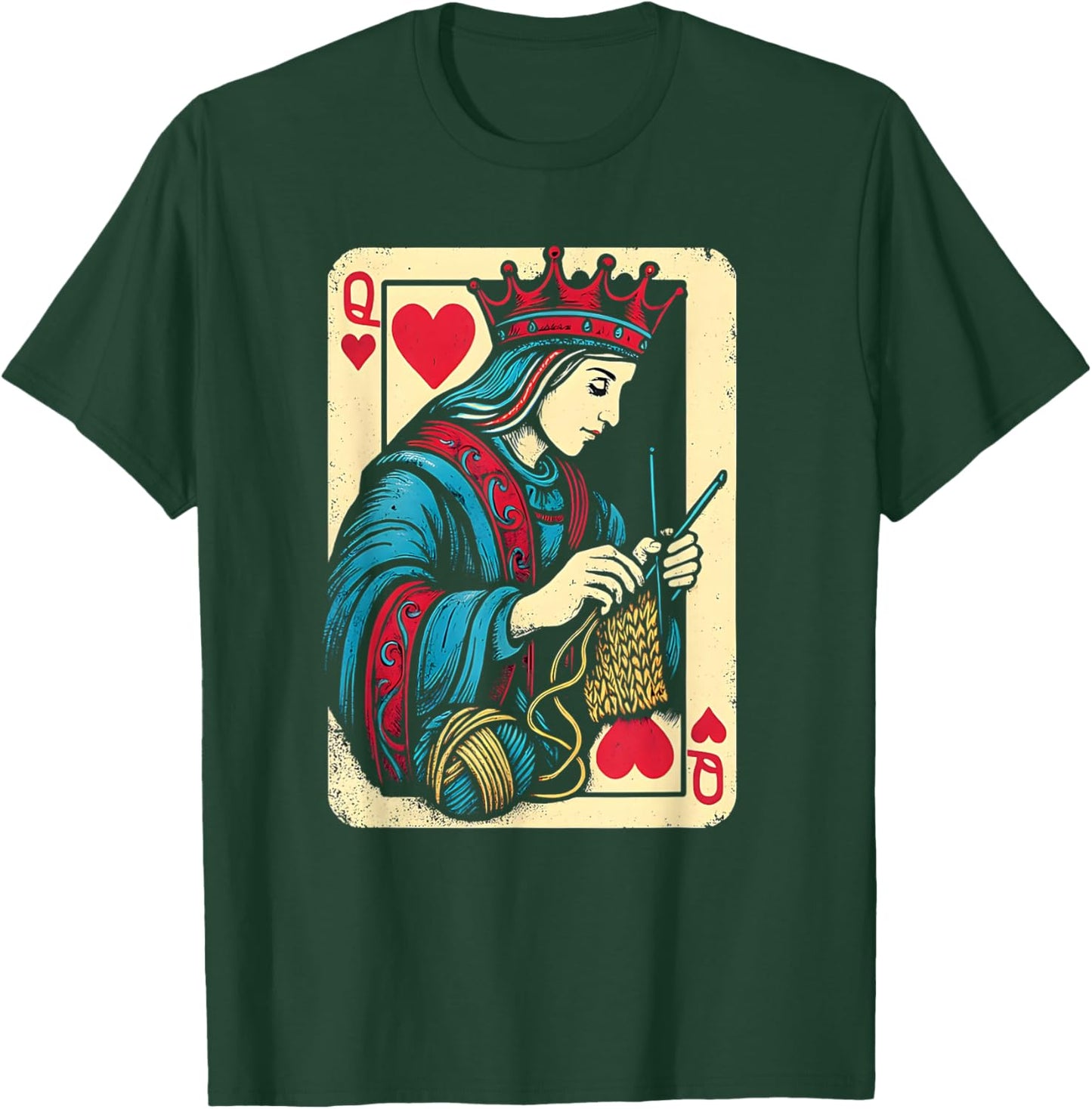 Queen of Heart Knitting Yarn Lovers T-Shirt - T-Shirt | Forest