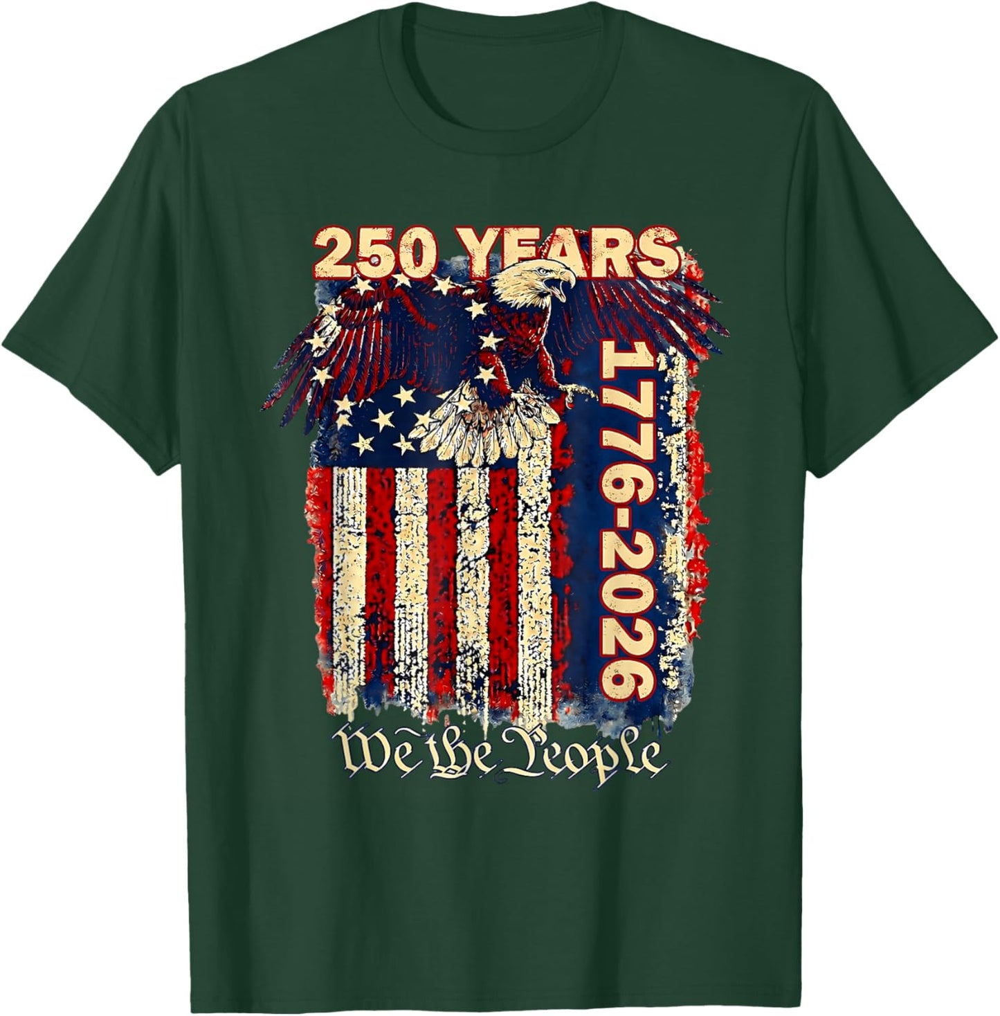 250 Anniversary USA Patriotic Men Women 1776 America 250th T-Shirt - T-Shirt | Forest