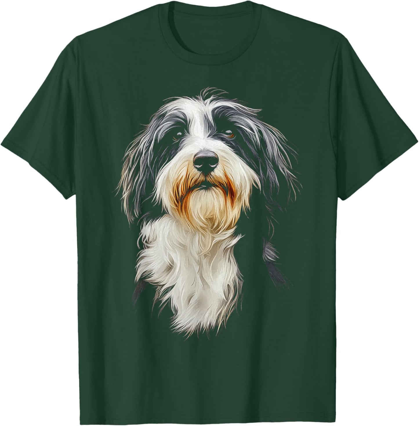 Bearded Collie Dog Motif Pet Illustration Bearded Collie T-Shirt - T-Shirt | Forest