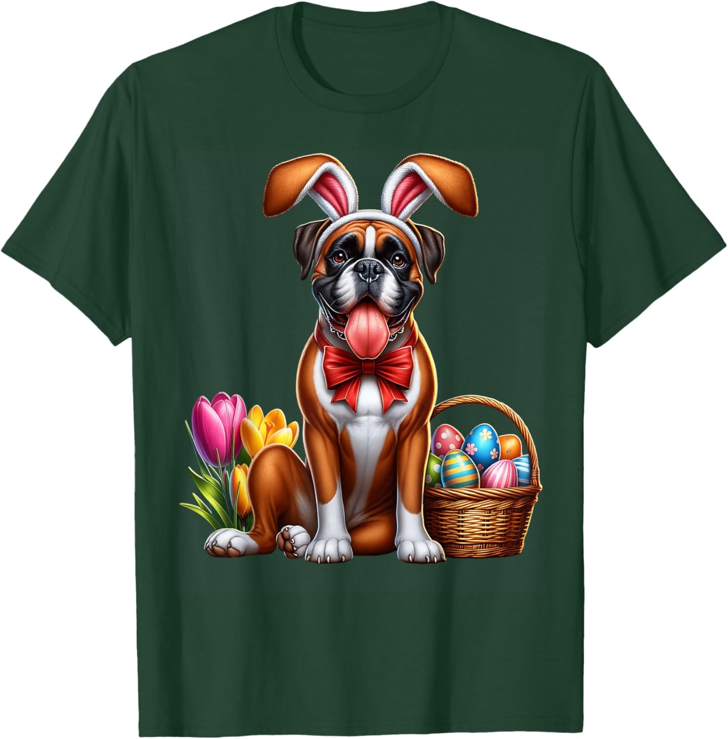 Boxer Happy Easter Dog Boxer T-Shirt - T-Shirt | Forest