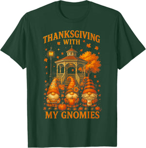 HUGvyn Thanksgiving with My Gnomies Fall Autumn Gnome Family T-Shirt - T-Shirt | Forest