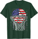 Kids 4th of July Basketball USA Flag Kids Youth Boys Girls T-Shirt - T-Shirt | Forest