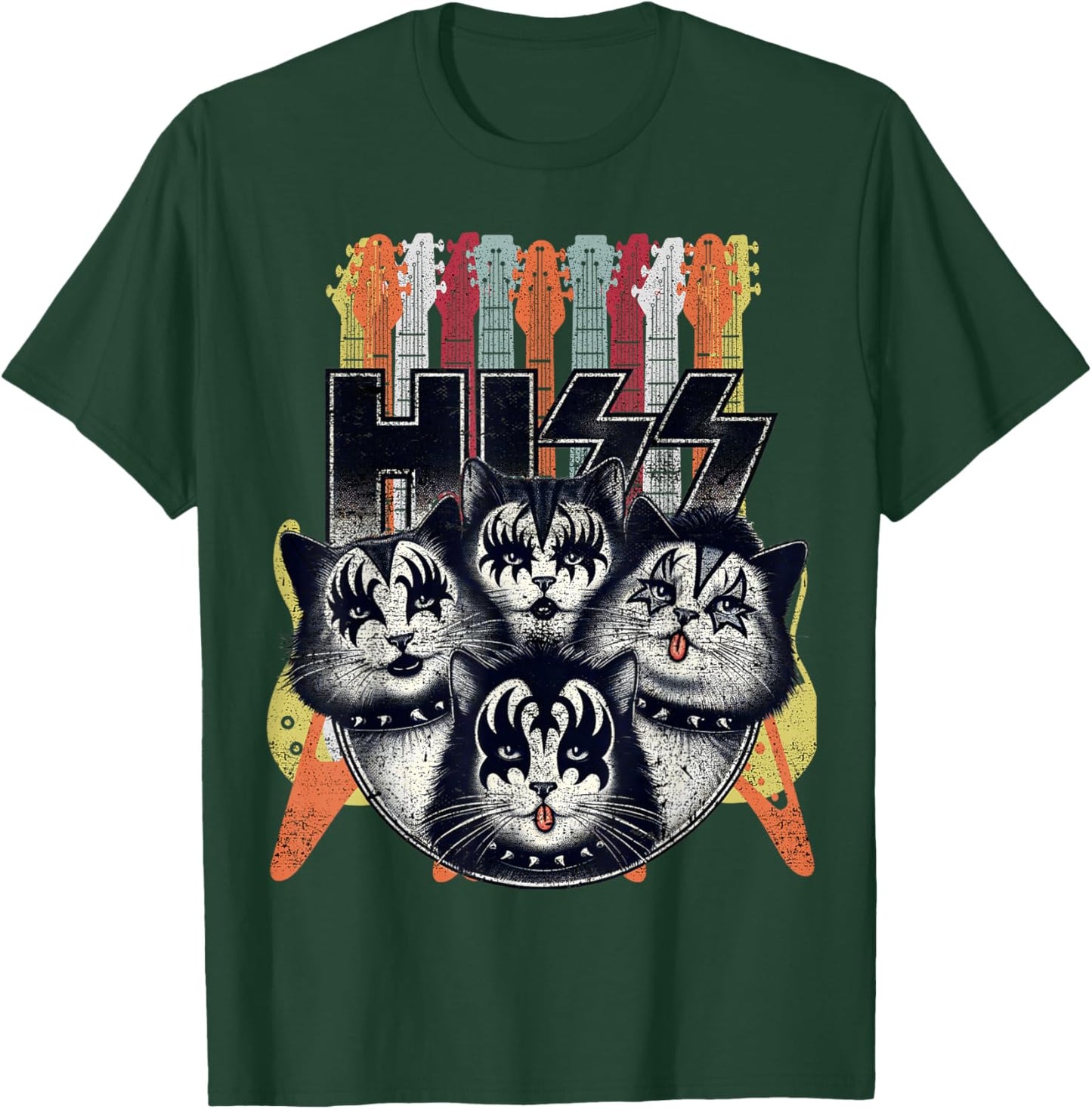 Hiss Funny Cats Kittens Parody Rock Rockin vintage retro cat Women T-Shirt - T-Shirt | Forest