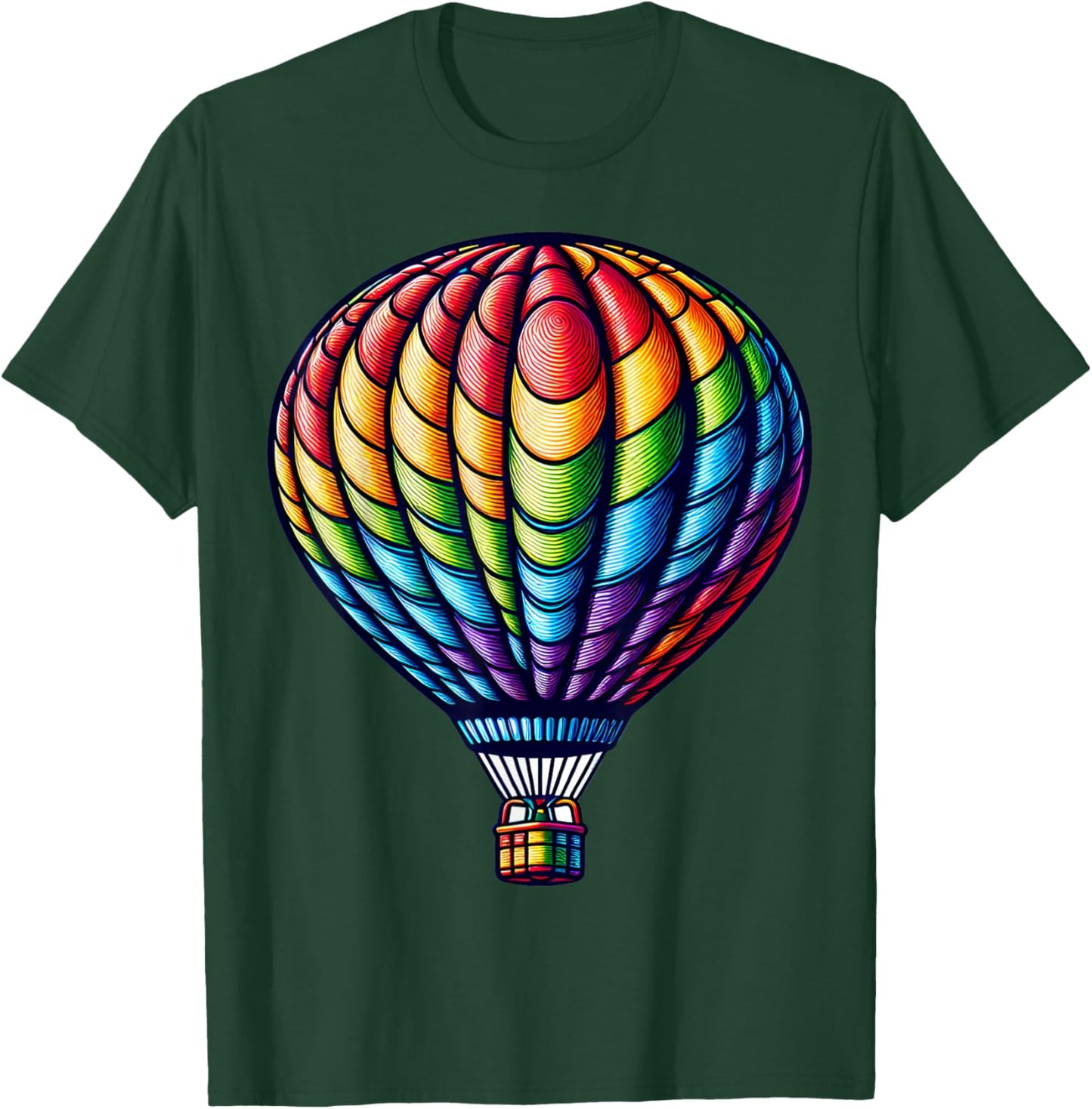 Colorful Rainbow Hot Air Balloon Flight T-Shirt - T-Shirt | Forest