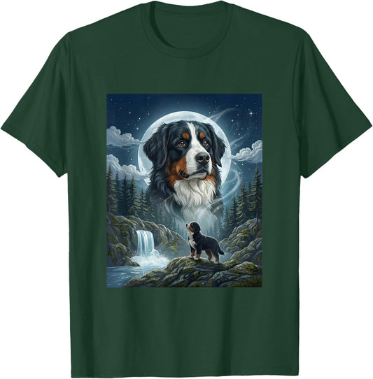 Berner Sennenhund Heulender Mond Meme Lustiger Hundeliebhaber T-Shirt - T-Shirt | Forest