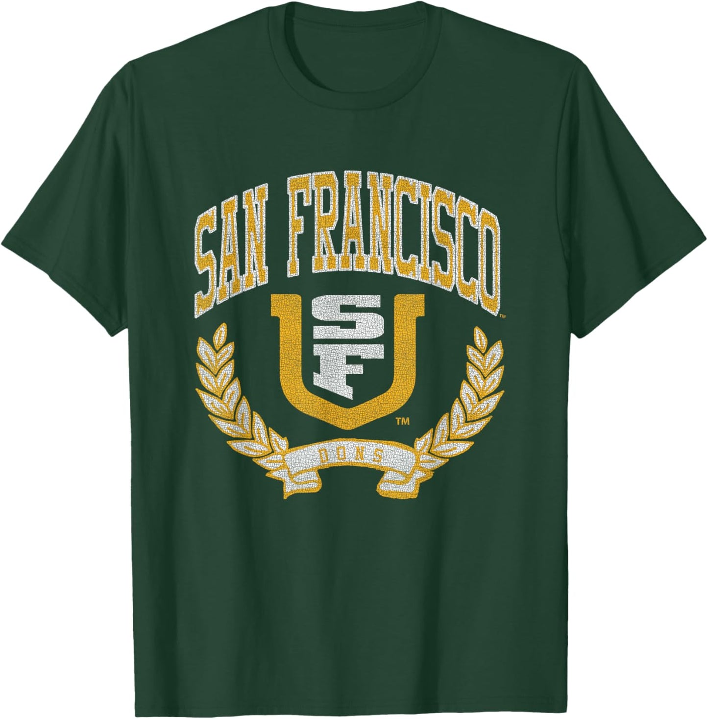 San Francisco Dons Victory Vintage Green Officially Licensed T-Shirt - T-Shirt | Forest