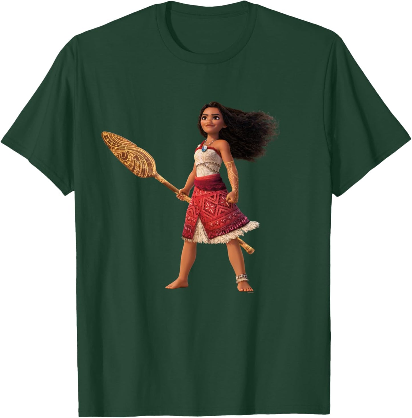 Disney Vaiana 2 Final Wayfinder Vaiana with Tattoo and Oar T-Shirt - T-Shirt | Forest